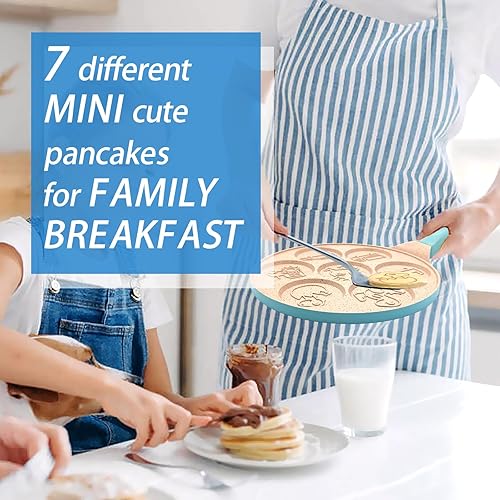 Miniatura 4 de Sartén de dinosaurio para huevos de 7 tazas, sartén para tortitas para niños, antiadherente, cocina, autos, camiones, molde para panqueques, molde