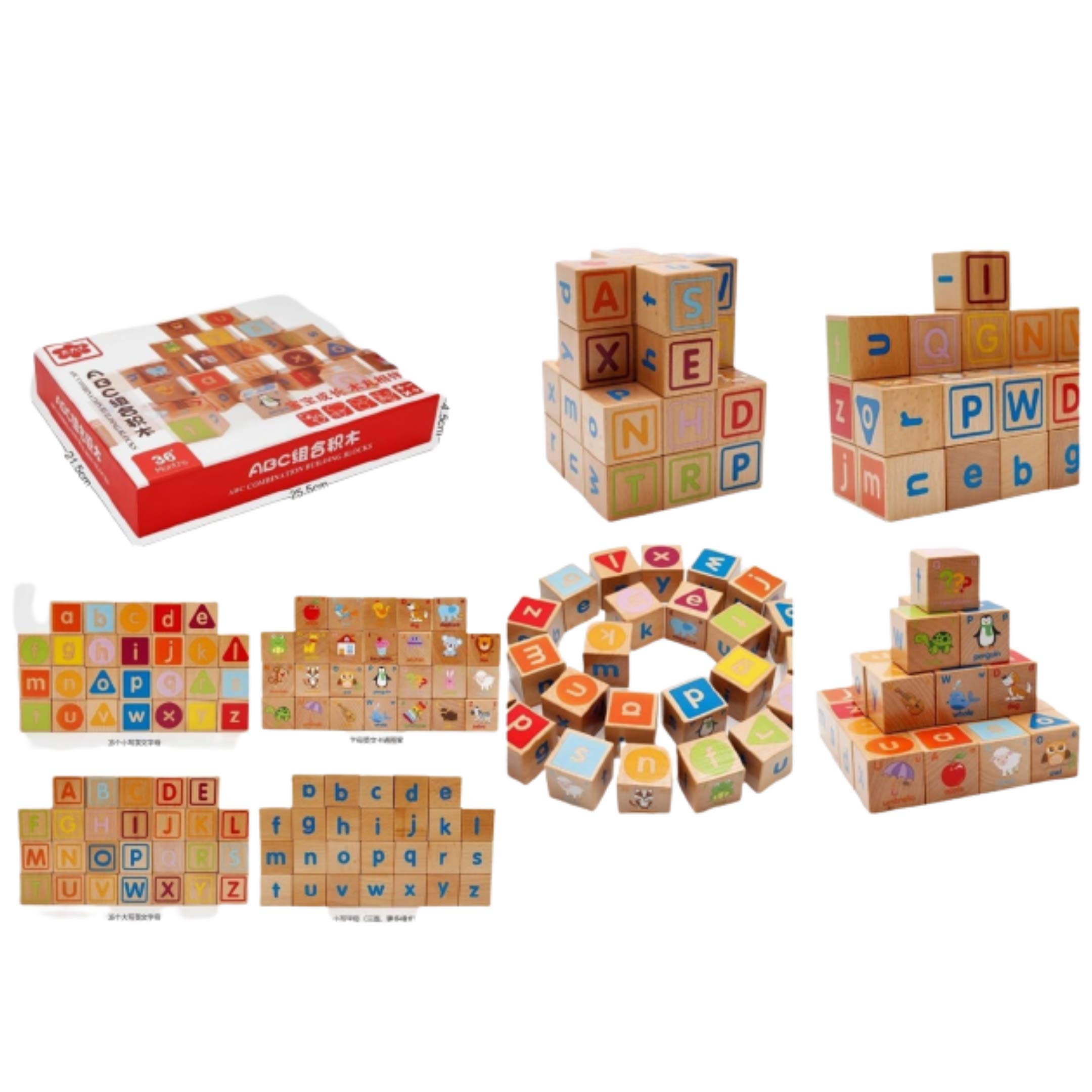 SUPERIMIO 26 pcs Educational ABC Blocks Beech Wood Blocks Kids Early Intelligence Educational Toys Letters Learning Blocks for Kids (B08R7H282V) Amazon Price History, Amazon Price Tracker