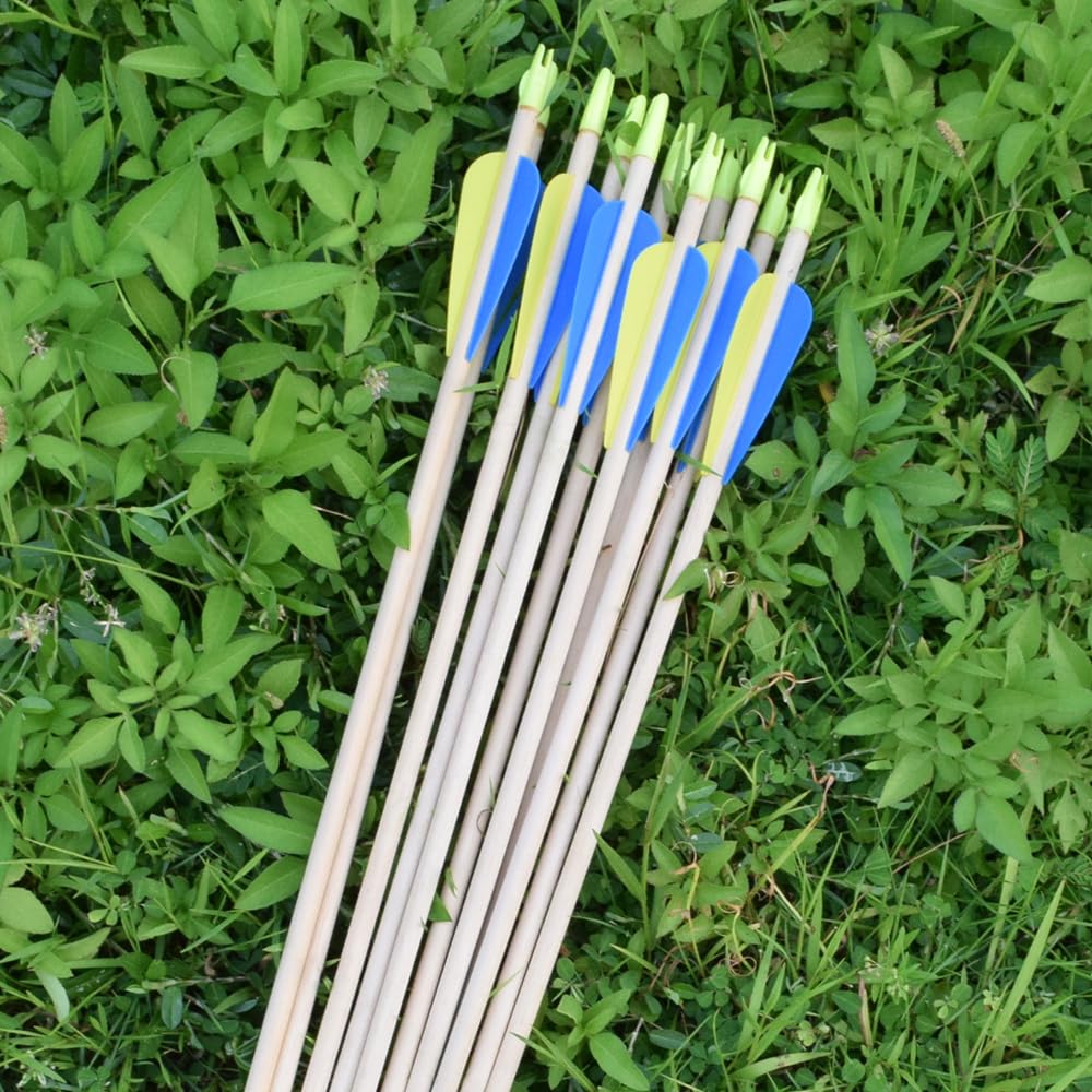 Lot de 12 flèches en bois incurvées - 28 30 32 pouces