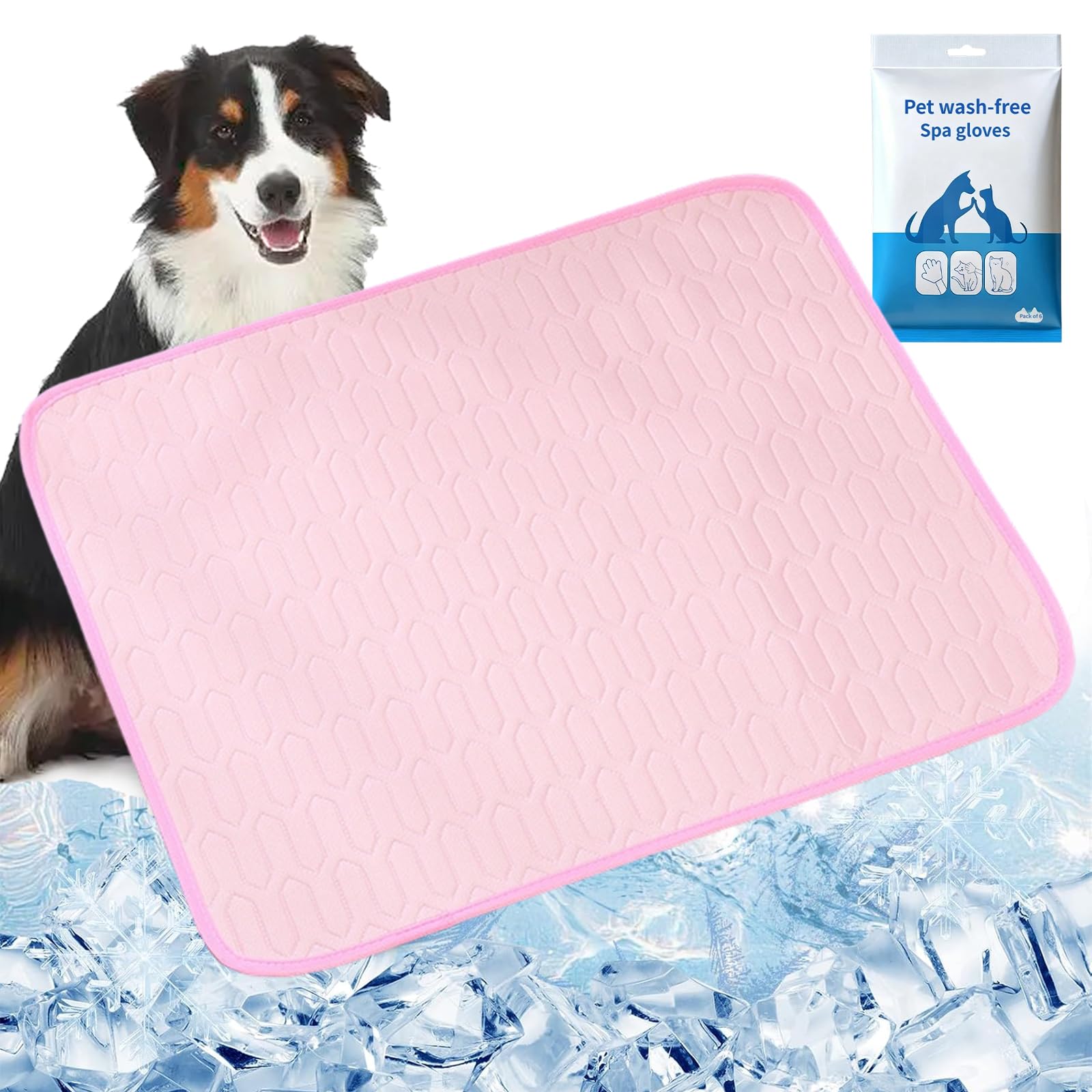 Cats, Durable Anti-Scratch Ice Silk Cooling Pet Bed, Foldable Easy-Clean Pet Latex Pads for Indoor, Outdoor and Car Use ，Pink：XXL(150 * 100cm)