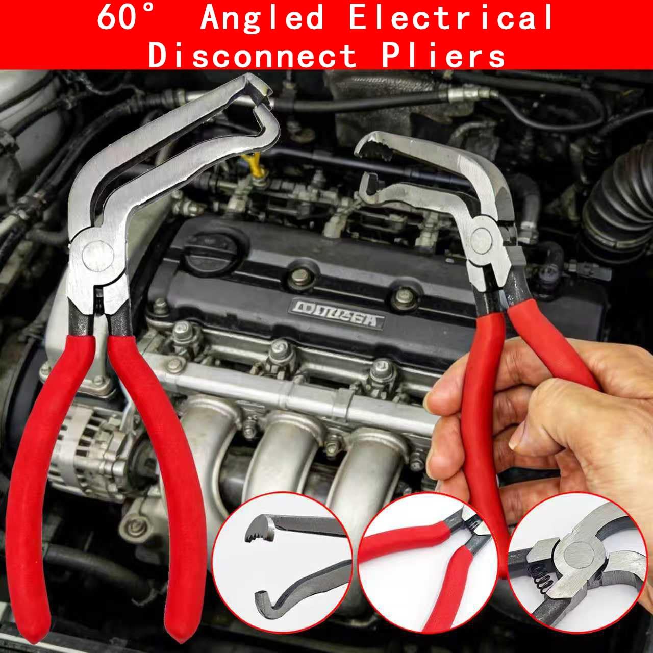 4 PCS Electrical Disconnect Pliers for Car, Automotive Plug Connector Separator, Electrical Pliers Set Connector Removal Tool, Hose Clamp Removal Plier, Auto Terminal Removal Tool, Gift for Dad/Men