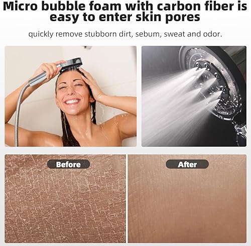 Miniatura 3 de Filtro de carbono - Cabezal de ducha de alta presión de mano, elimina cloro, cloramina, flúor, metales pesados, productos químicos tóxicos que