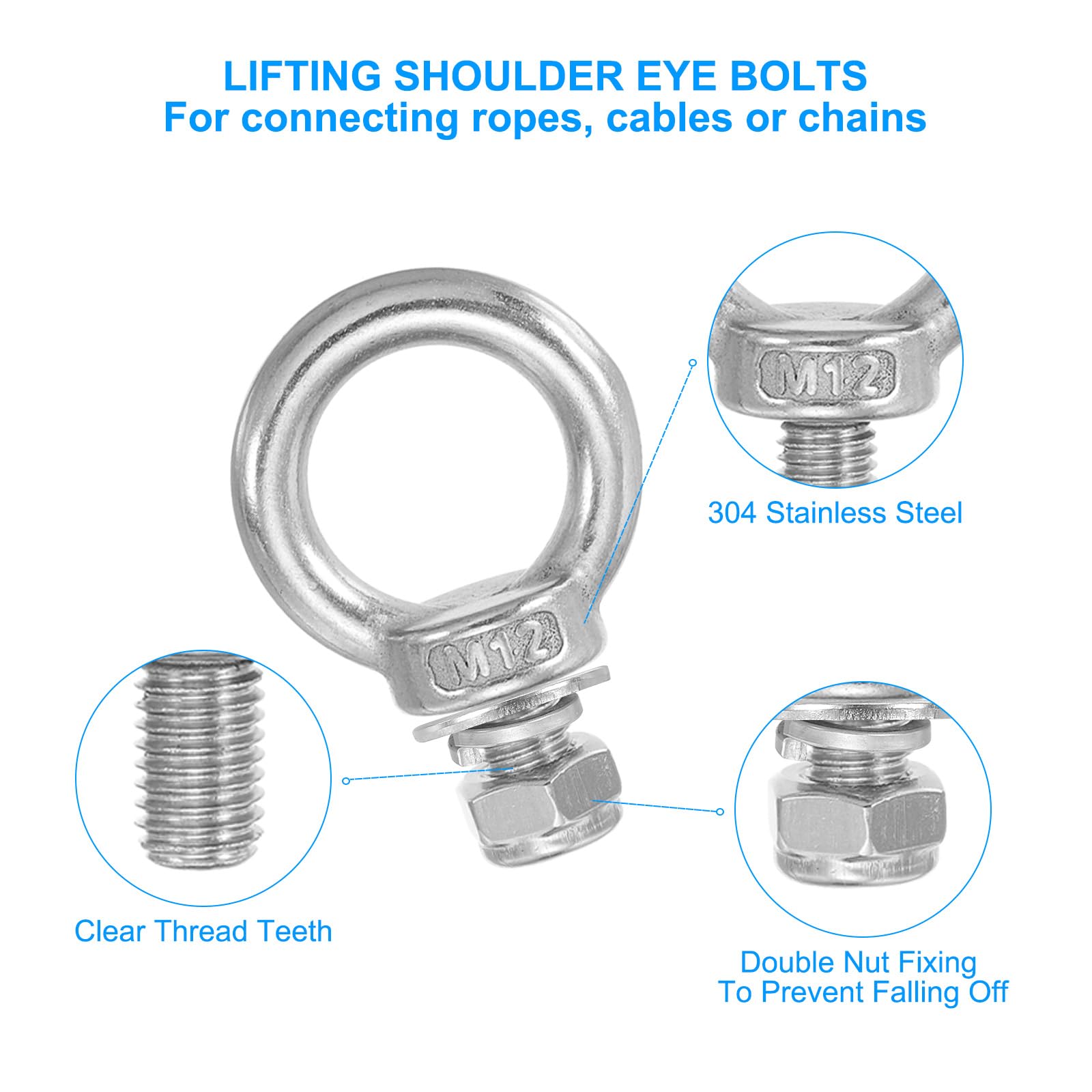 PATIKIL Lifting Shoulder Eye Bolts - Image 4
