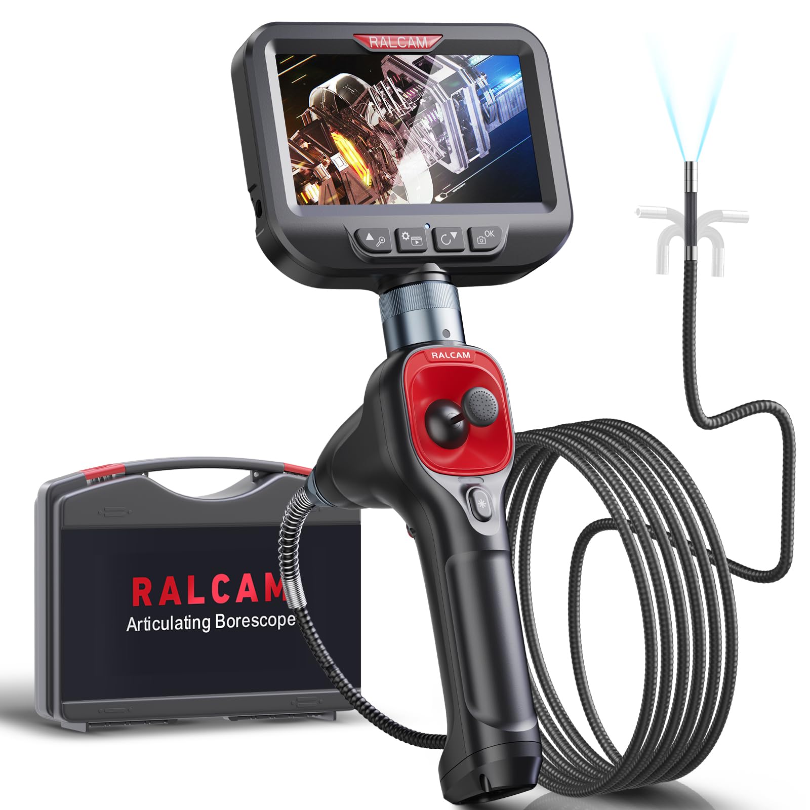 Amazon.co.jp: Ralcam 先端可動式ファイバースコープ 4.3インチIPS液晶