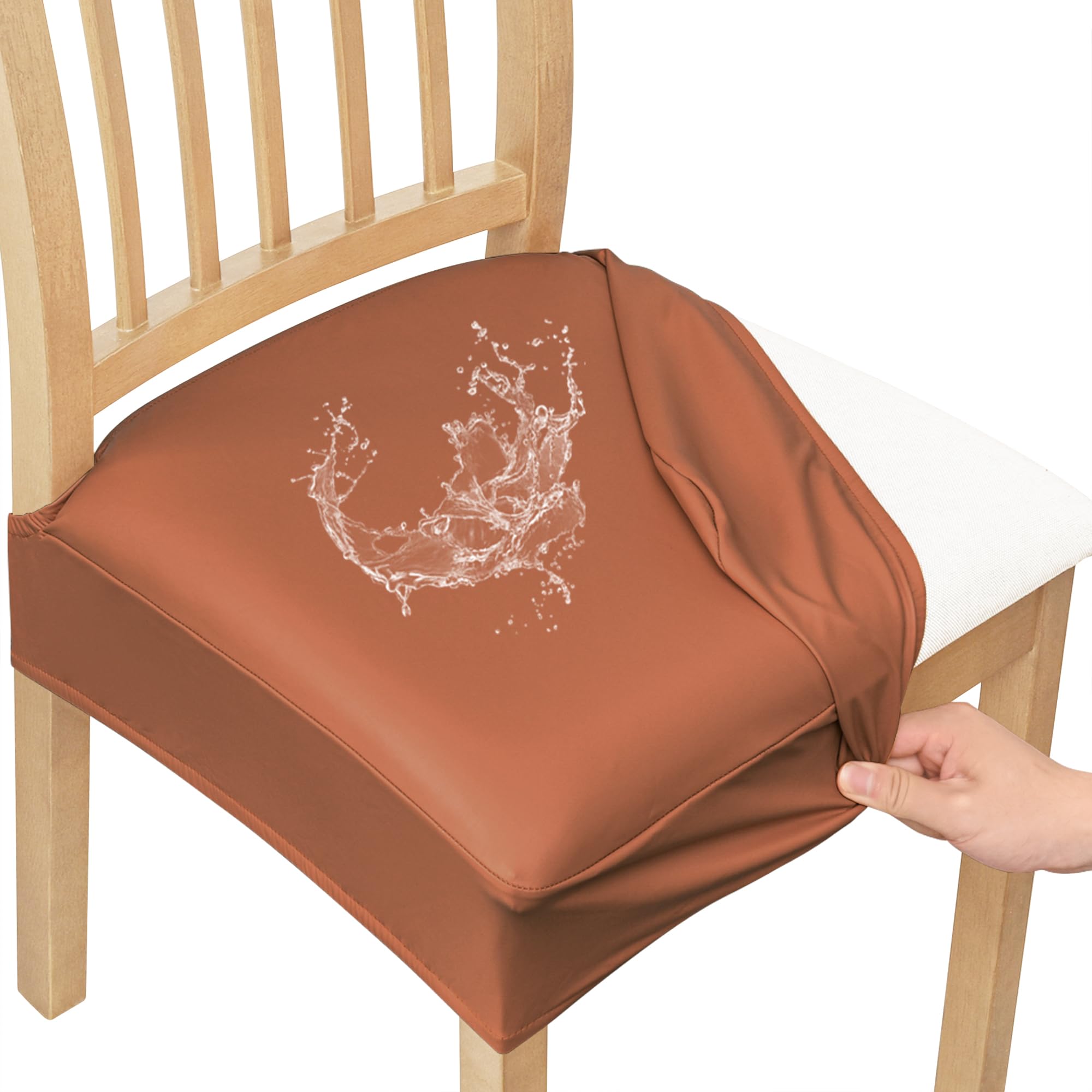 Photo 1 of Smiry Waterproof Pu Leather Seat Covers for Dining Room Chairs Set of 6