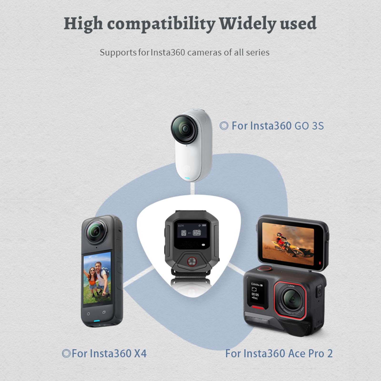 Telecomando Bluetooth per Insta360 X4 Series/ACE PRO Series/GO3S Series Camera GPS Bluetooth 5.0 Smart Remote Control Accessori