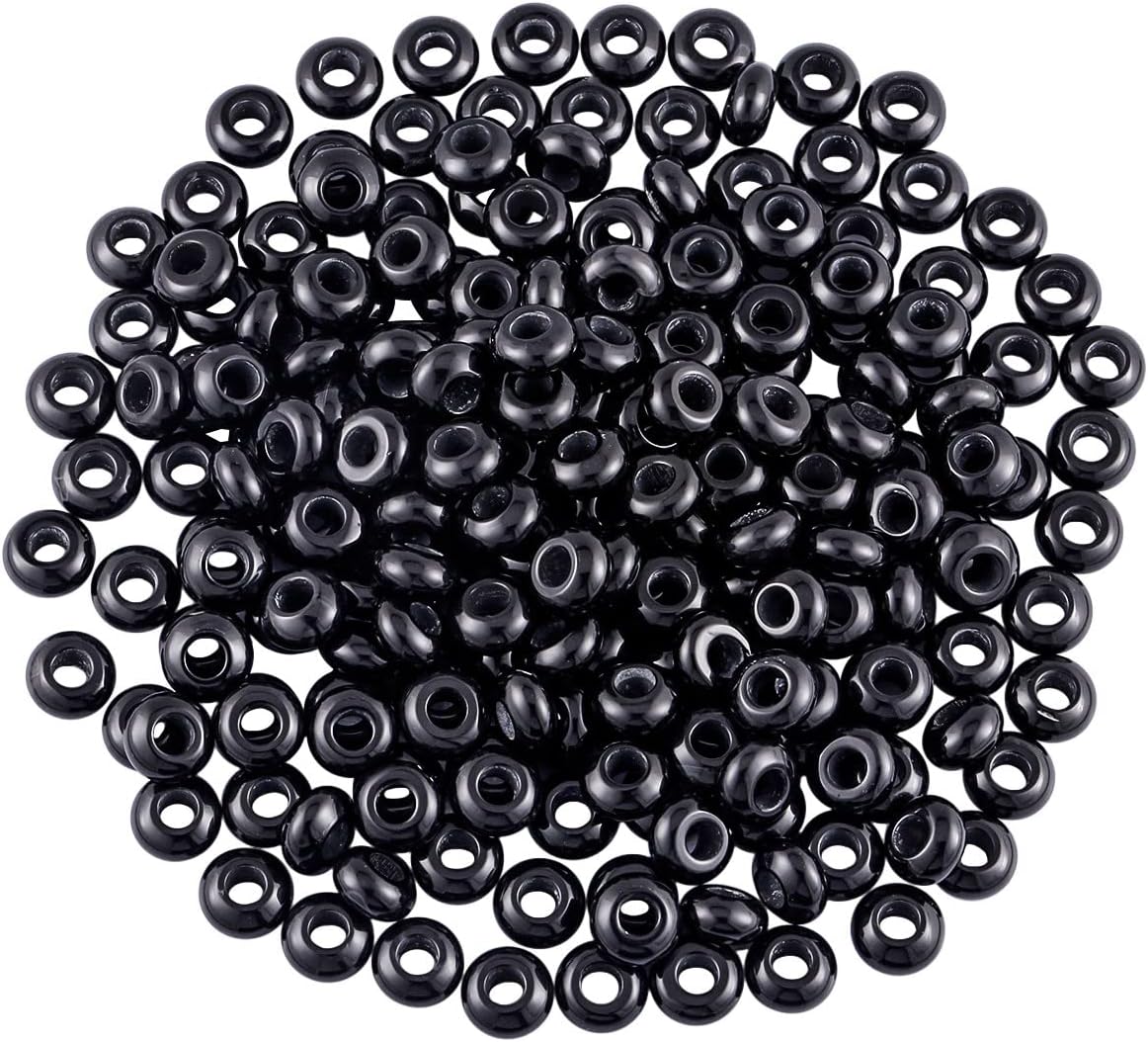 SUNYIK Assorted Crystal Stones Large Hole (6mm) Rondelle European Beads Fits Bracelet, Pack of 25, Amethyst/Rose Quartz/Green Aventurine/Carnelian/Black Agate - Image 5