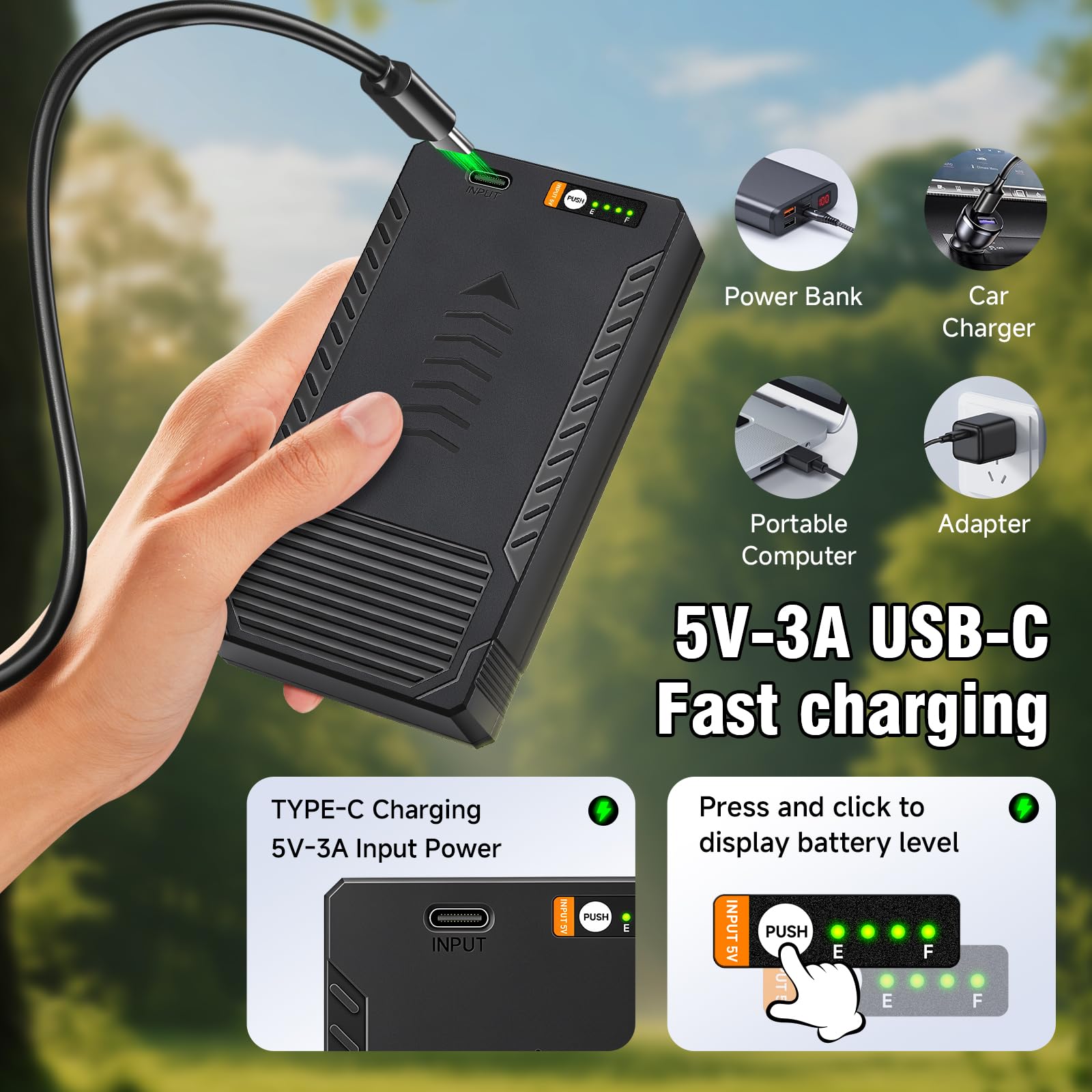 CITYORK Batería recargable LIT-22 Pro de 8500 mAh para cámara de caza LIT-22 Pro Spypoint Flex-M/Flex-S/Flex-G36/Flex-Plus Trail Camera Batería con indicador de carga LED y USB Tipo C (2 unidades)