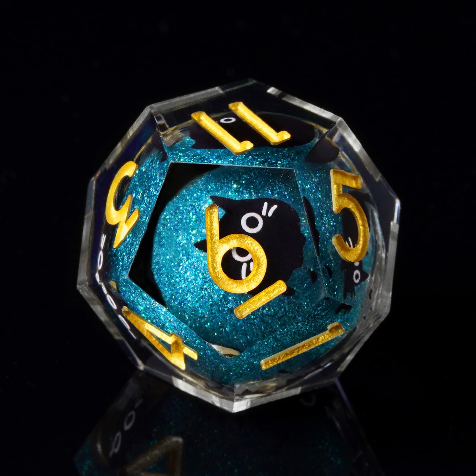 ORUZA DND Lot de 7 dés polyédriques D&D Liquid Core D4 D6 D8 D10 D12 D20 D% Chat Sable Mouvant Cube de Jeu pour Donjons et Dragons RPG MTG Pathfinder Jeu de rôle