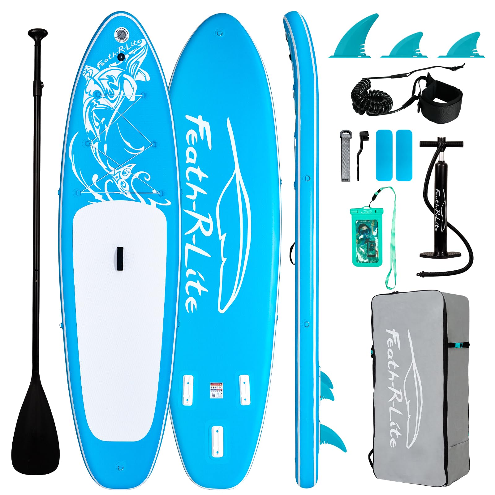 FEATH-R-LITE Tabla de Paddle Hinchable Stand Up Paddleboards para Adultos Sup con Dos configuraciones Diferentes de Accesorios
