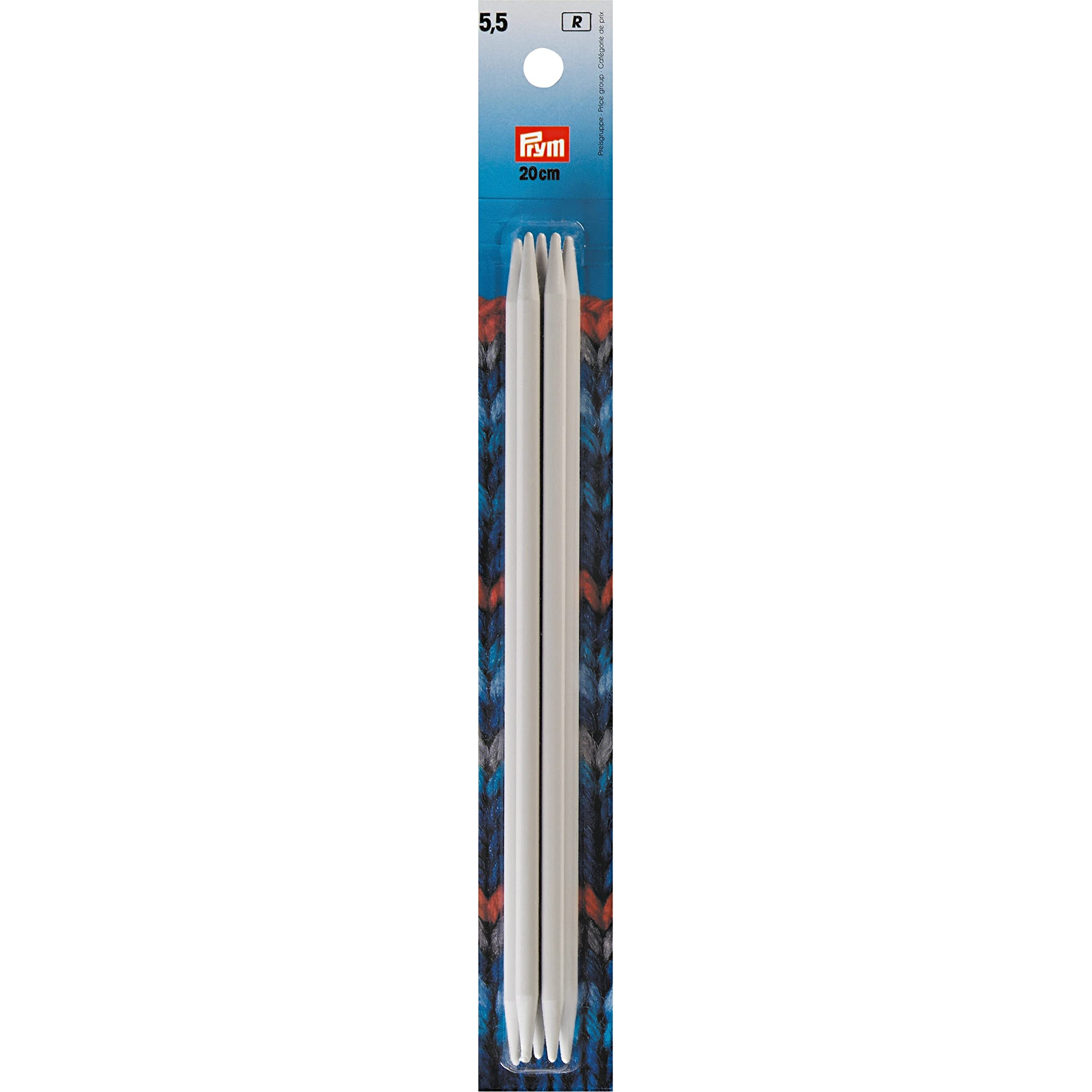 Prym Plastic Sock Knitting Needles, Polyester, White, 5,5 mm, 5.5/20cm, 5.5 mm