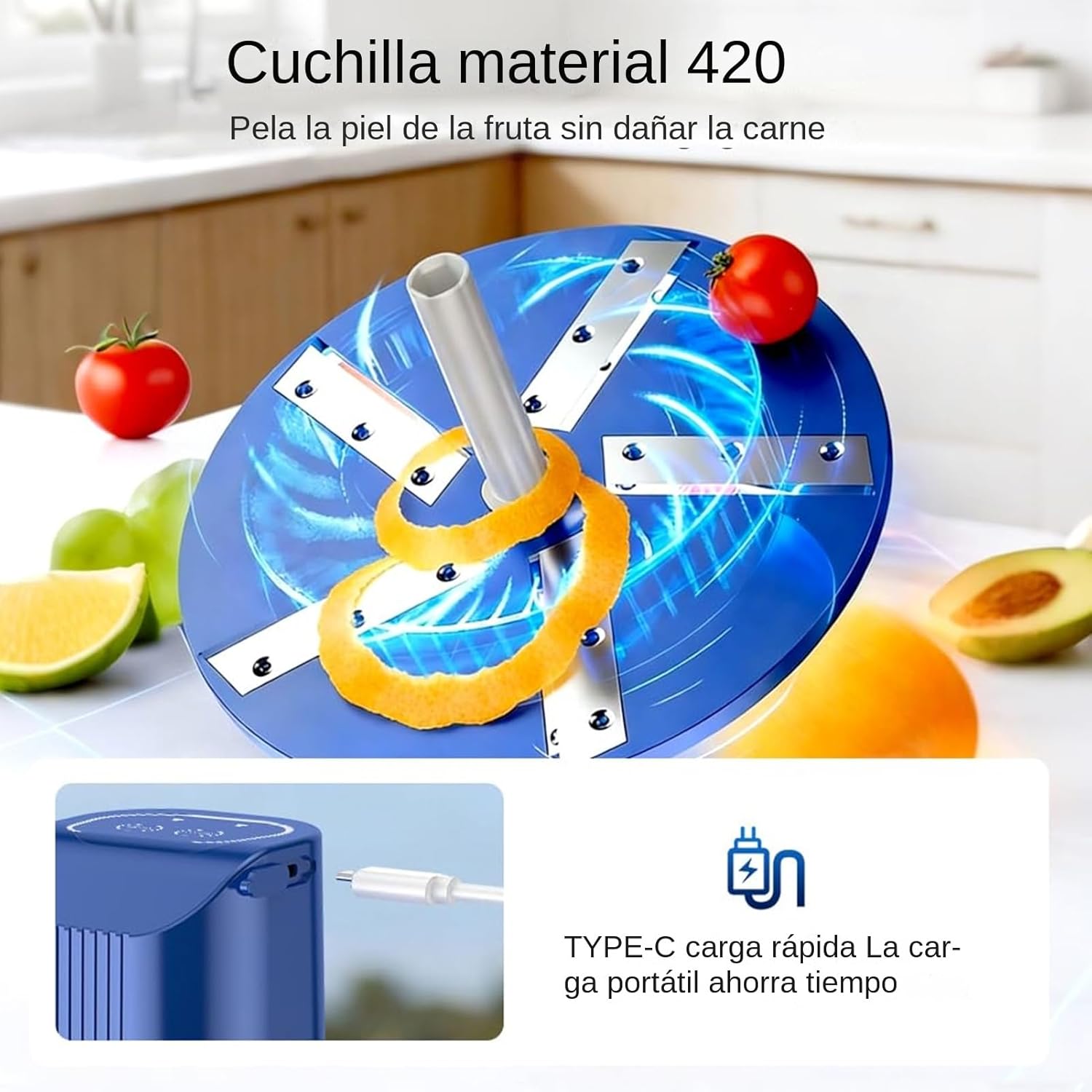 Fruit Peeler – Automatic Fruit Peeler, Electric Potato Peeler – for Vegetables such as Cherry Carrot and for Use in Restaurant Bedroom and Home