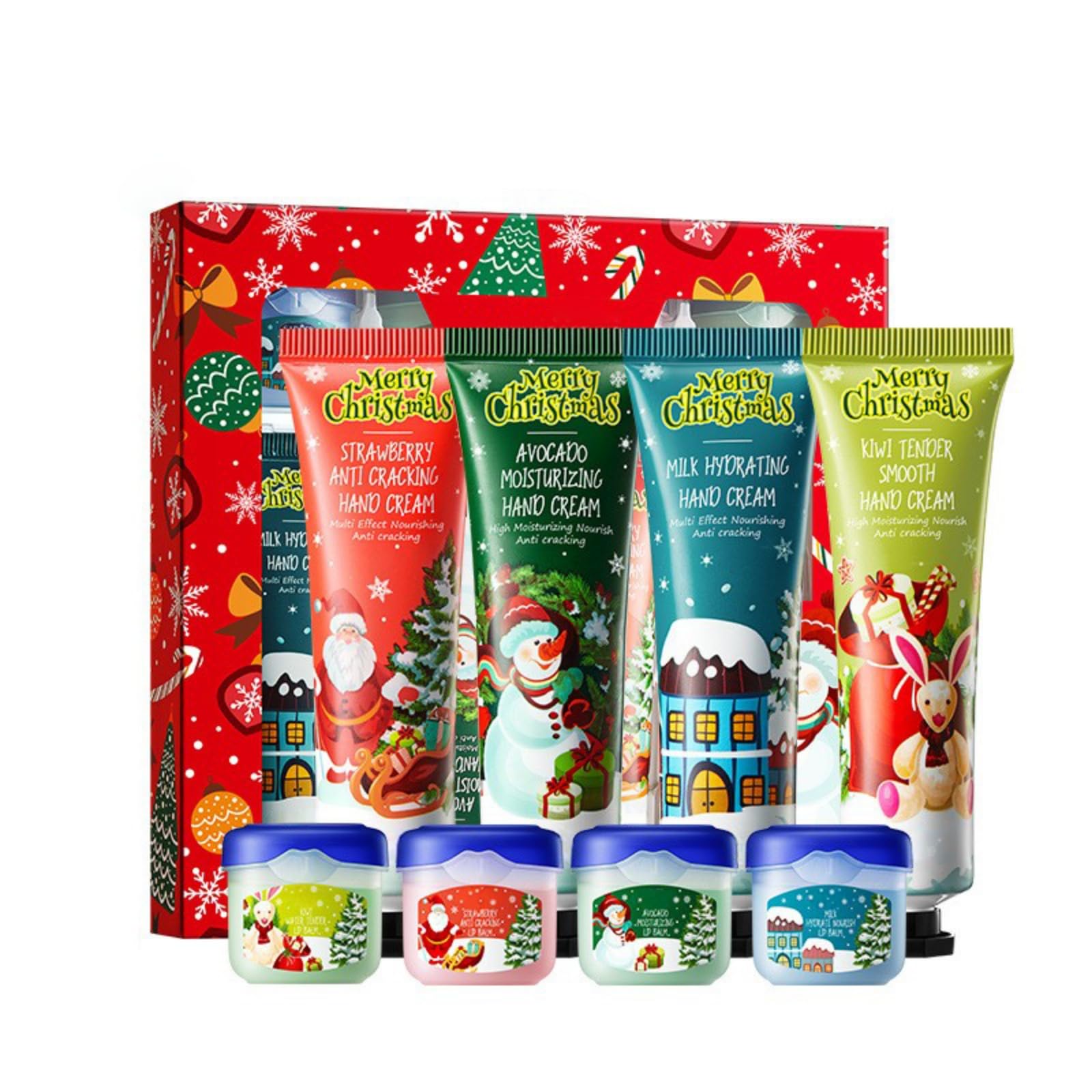 Lip Balm & Hand Cream Gift Set for Girl, Natural Lip Balm + Hand Lotion For Women, Christmas Gifts Stocking Stuffers Gifts