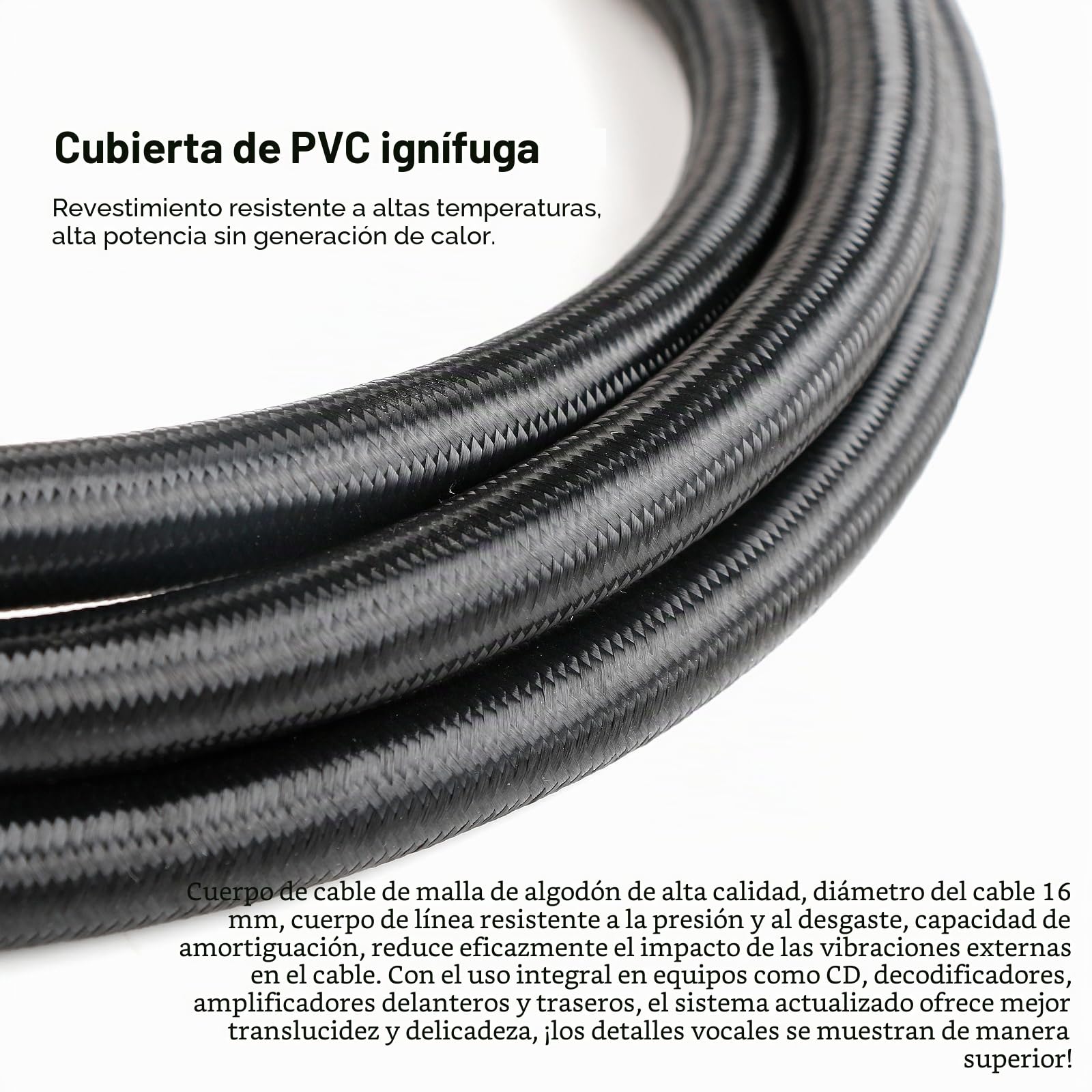 Impeto Cable de Alimentación HiFi C15 de Gama Alta con Enchufe Europeo, Enchufe Schuko y Conector para Dispositivos Fríos, para Decodificadores de DVD y Audiófilos (1 m)