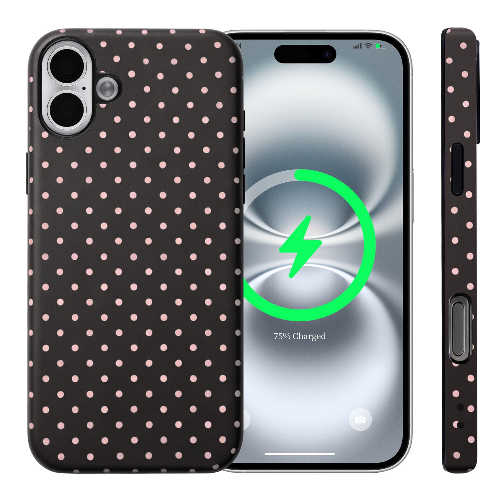 Coque iPhone 17 fine à pois - Résistante aux chocs et compatible MagSafe - 8