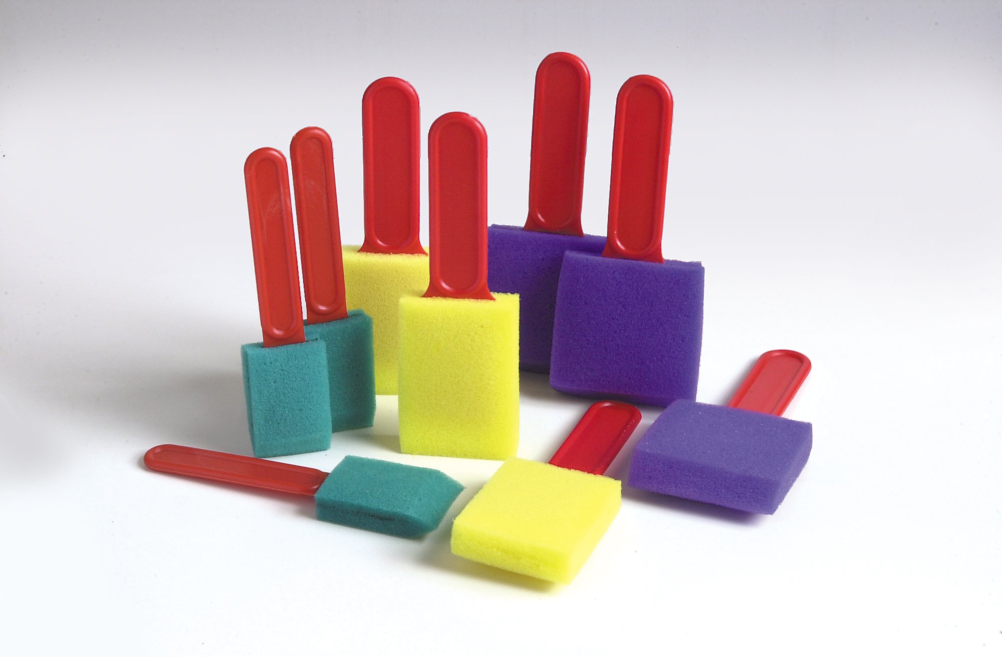 Jakar 9 Sponge Dabber Brushes Assorted Sizes & Colors Plastic handles 9018