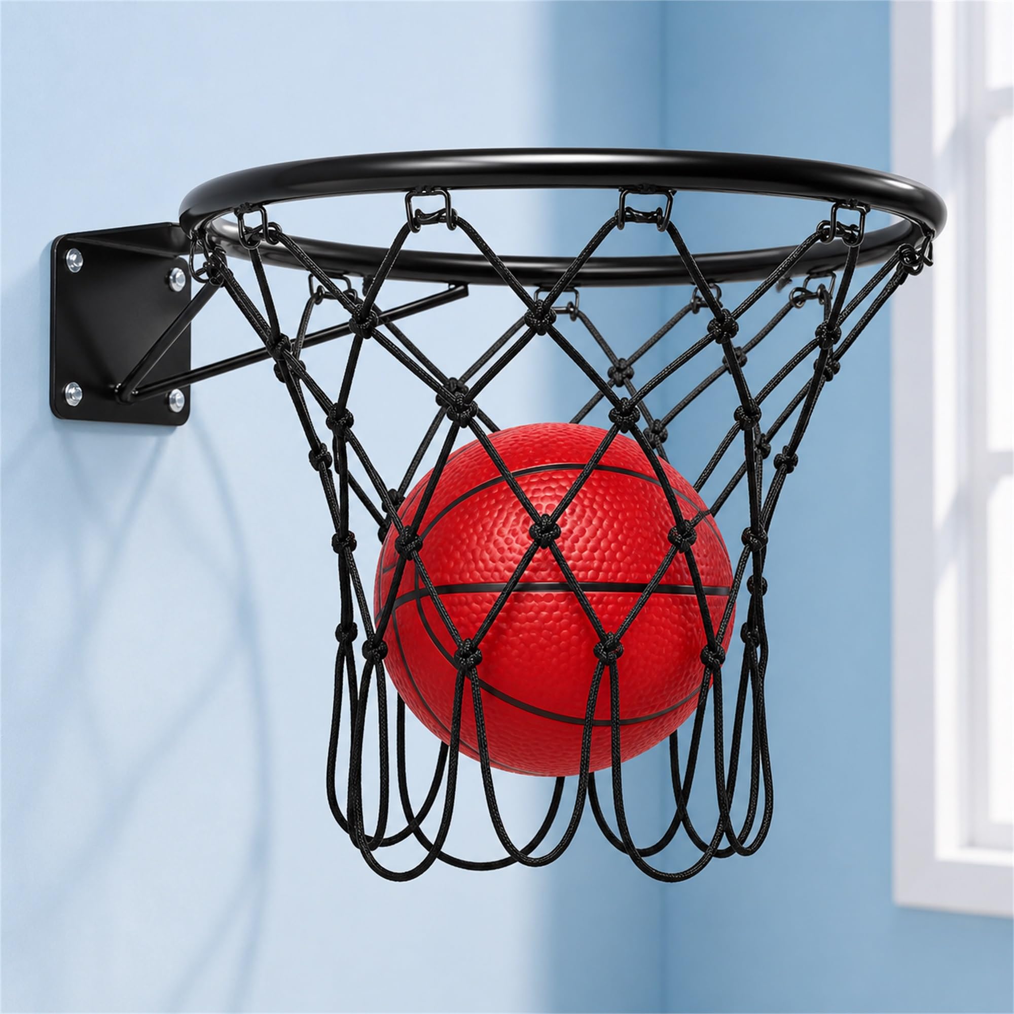 Canestro da Basket A Parete,Canestro Basket con Supporto A Muro,Canestro Basket Esterno da Muro,Facile Installazione,per Giocare in Casa,in Terrazza O in Giardino