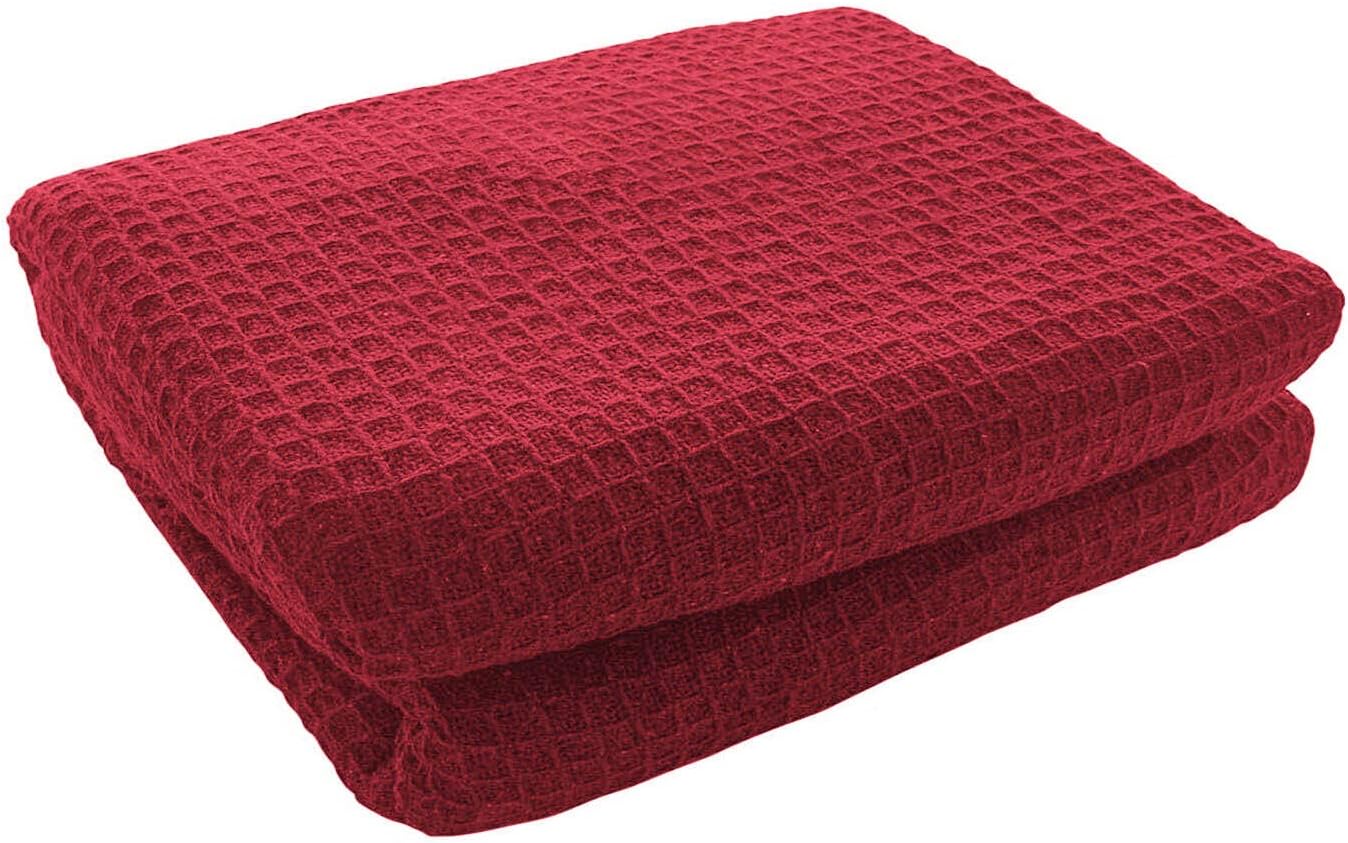 100 Cotton Luxury Waffle Sofa/Settee Bed Throw Blanket Woven
