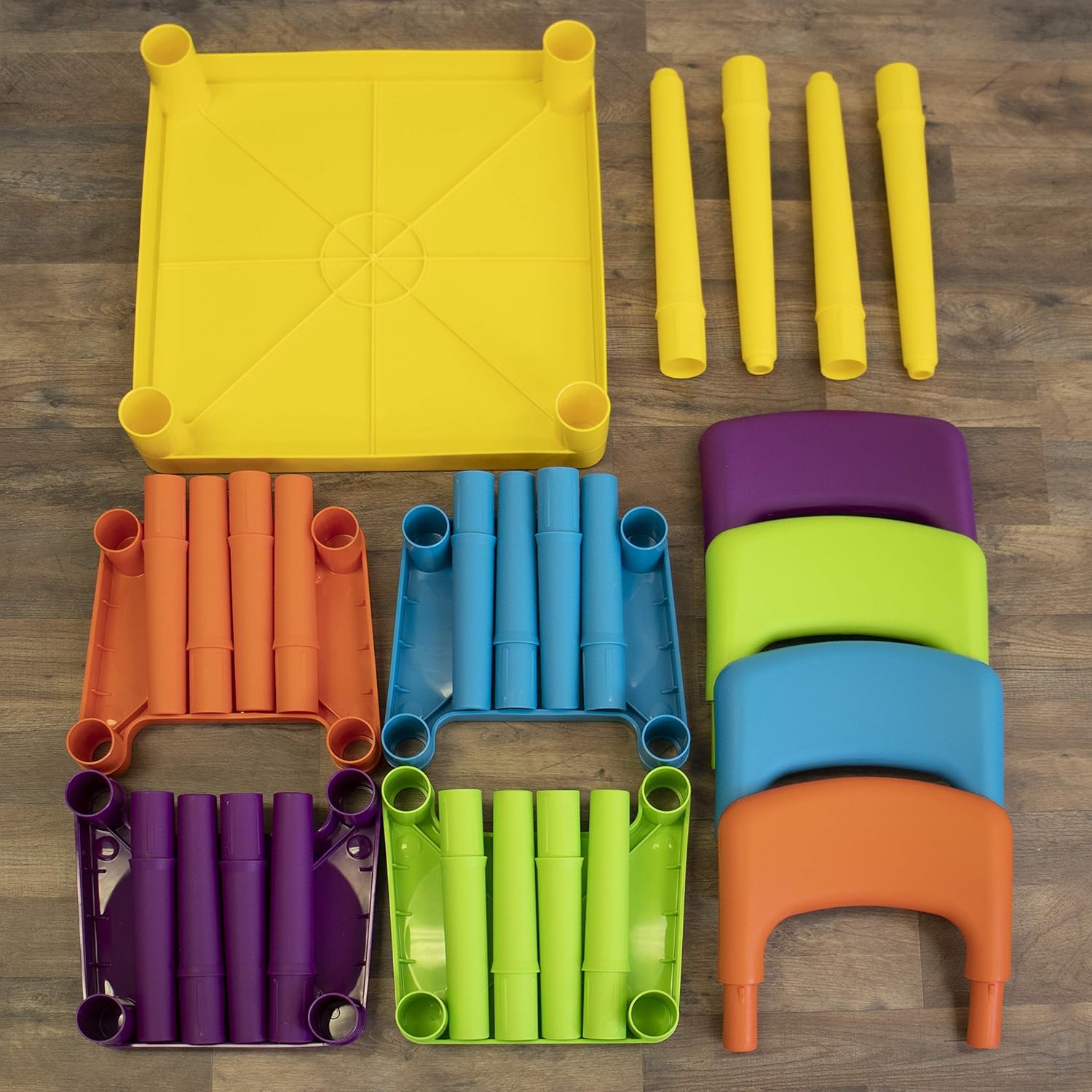 Homesmiths Kids Table and 4 Chair Set, Yellow Table with Chairs - Sturdy Toddler Activity for Playtime, Arts, Crafts, Reading, and More - 5-Piece Children’s Furniture for 3-7 Years 4