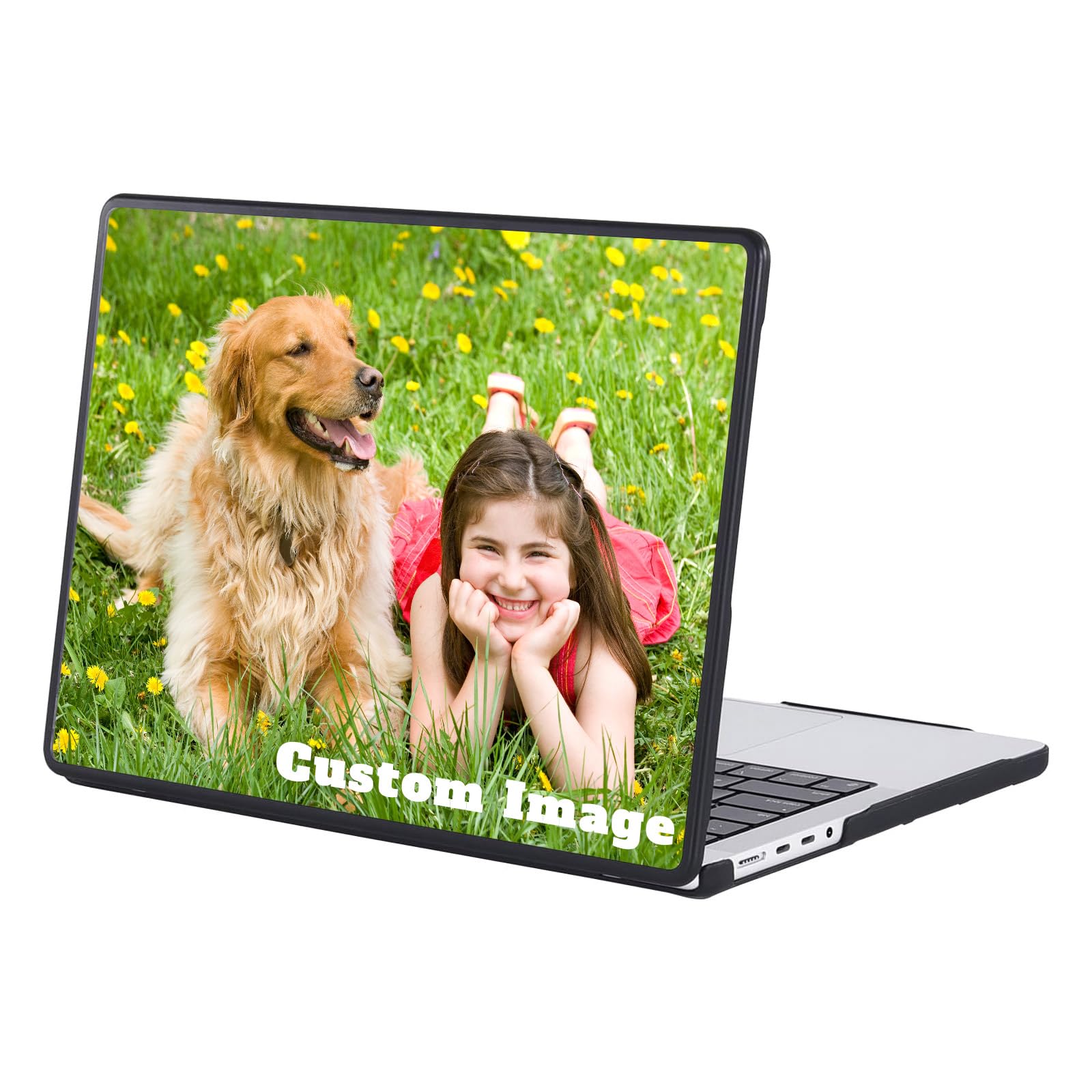 Funda rígida de plástico personalizada para MacBook Air de 13 pulgadas M1/A2337/A2179/A1932 (versión 2020, 2019 y 2018), con nombre, logotipo, personalizable, para Apple Mac Air 13, transparente