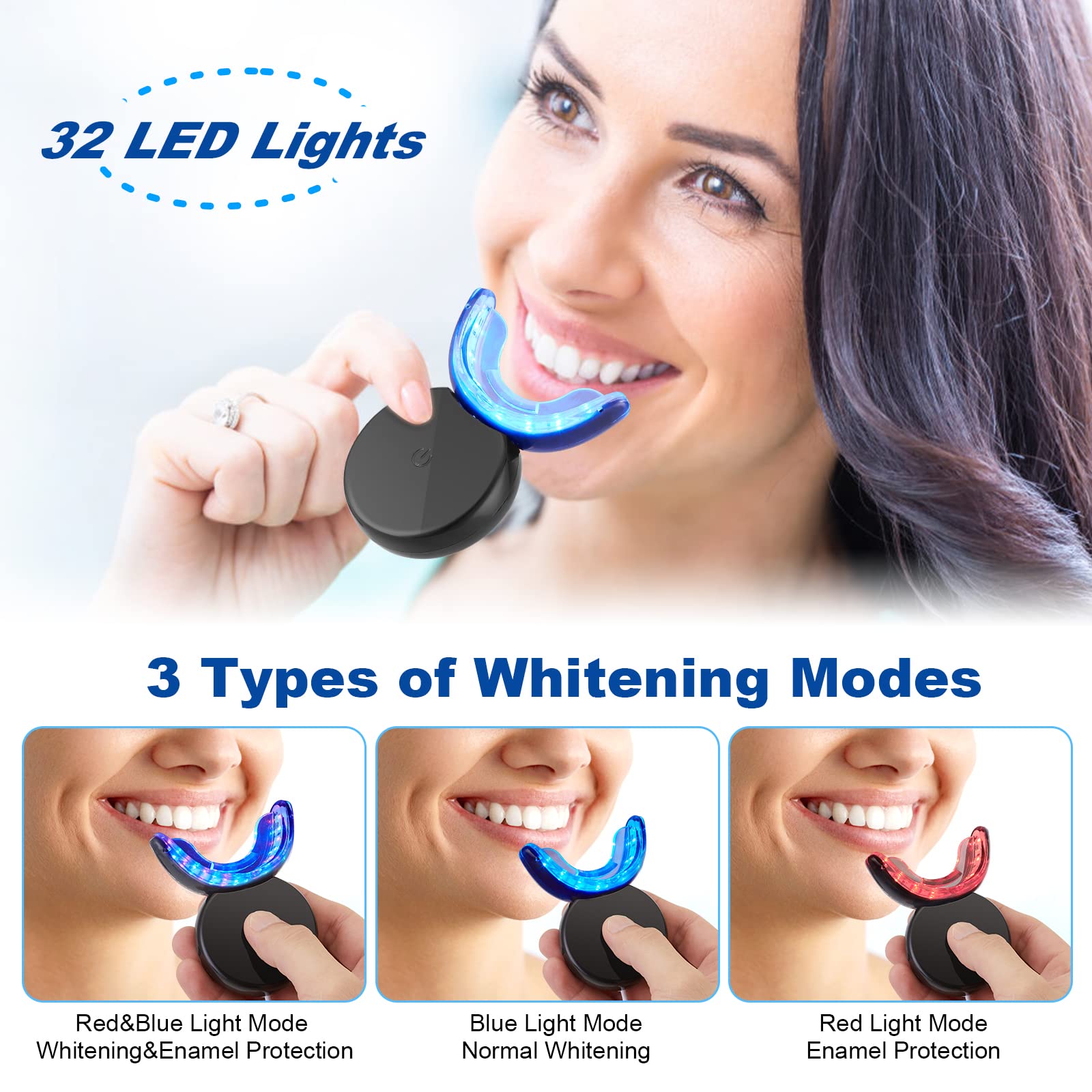 Kit Sbiancante Denti Professionale - Teeth Whitening Kit con Lampada LED - Elimina le Macchie in 16 Minuti - Senza Sensibilità e Sbiancamento Denti a Casa