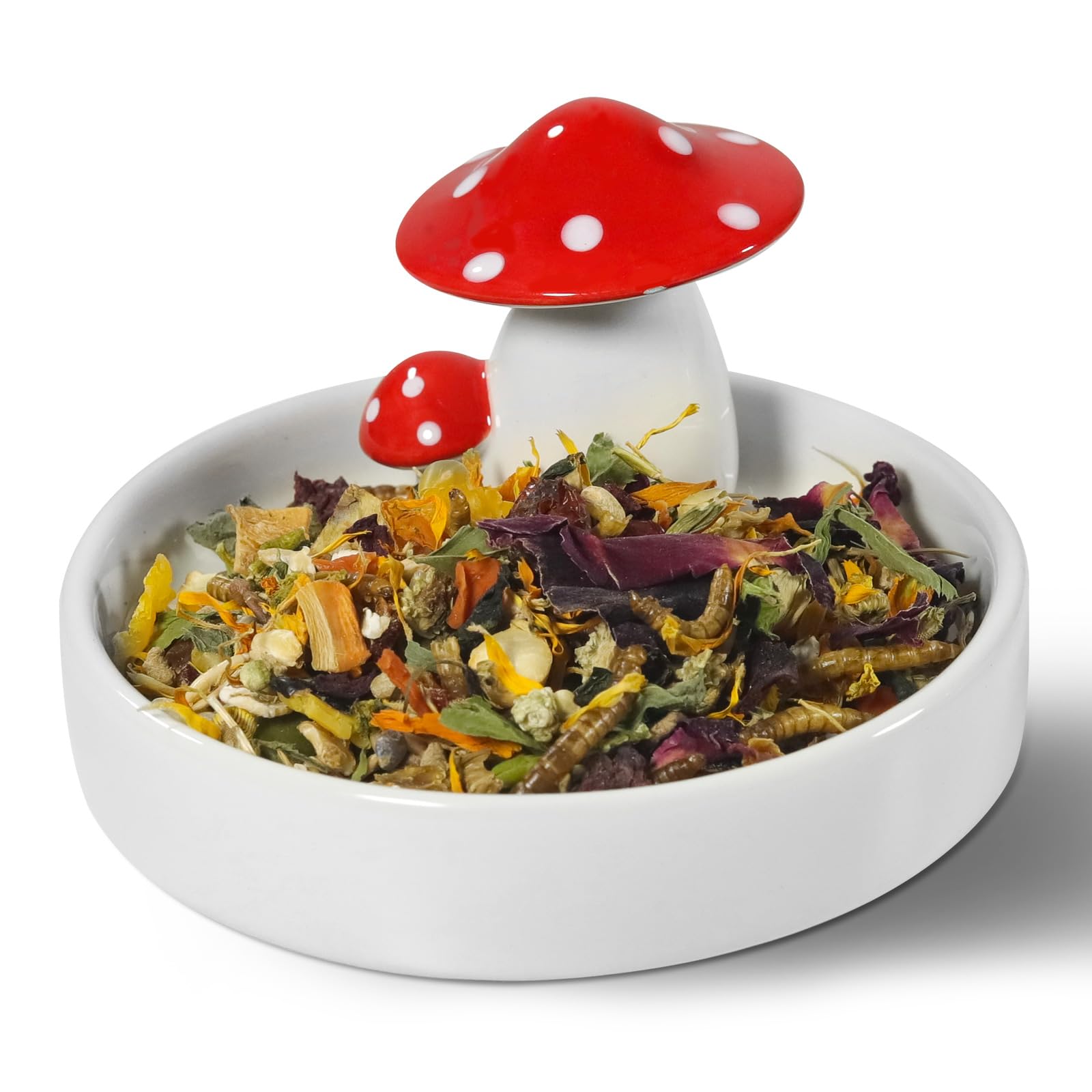 Niteangel Gamelles pour hamster - Série champignons en céramique - Gamelle pour hamsters syriens nains, gerbilles, souris, rats ou autres petits animaux de compagnie de taille similaire (gamelle