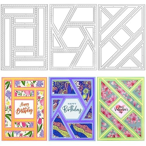 3 PCS Rectangular Die Cuts for Card Making, AFUNTA Frame