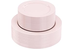 FLOWERCAT Pink Disposable Dinner Plates