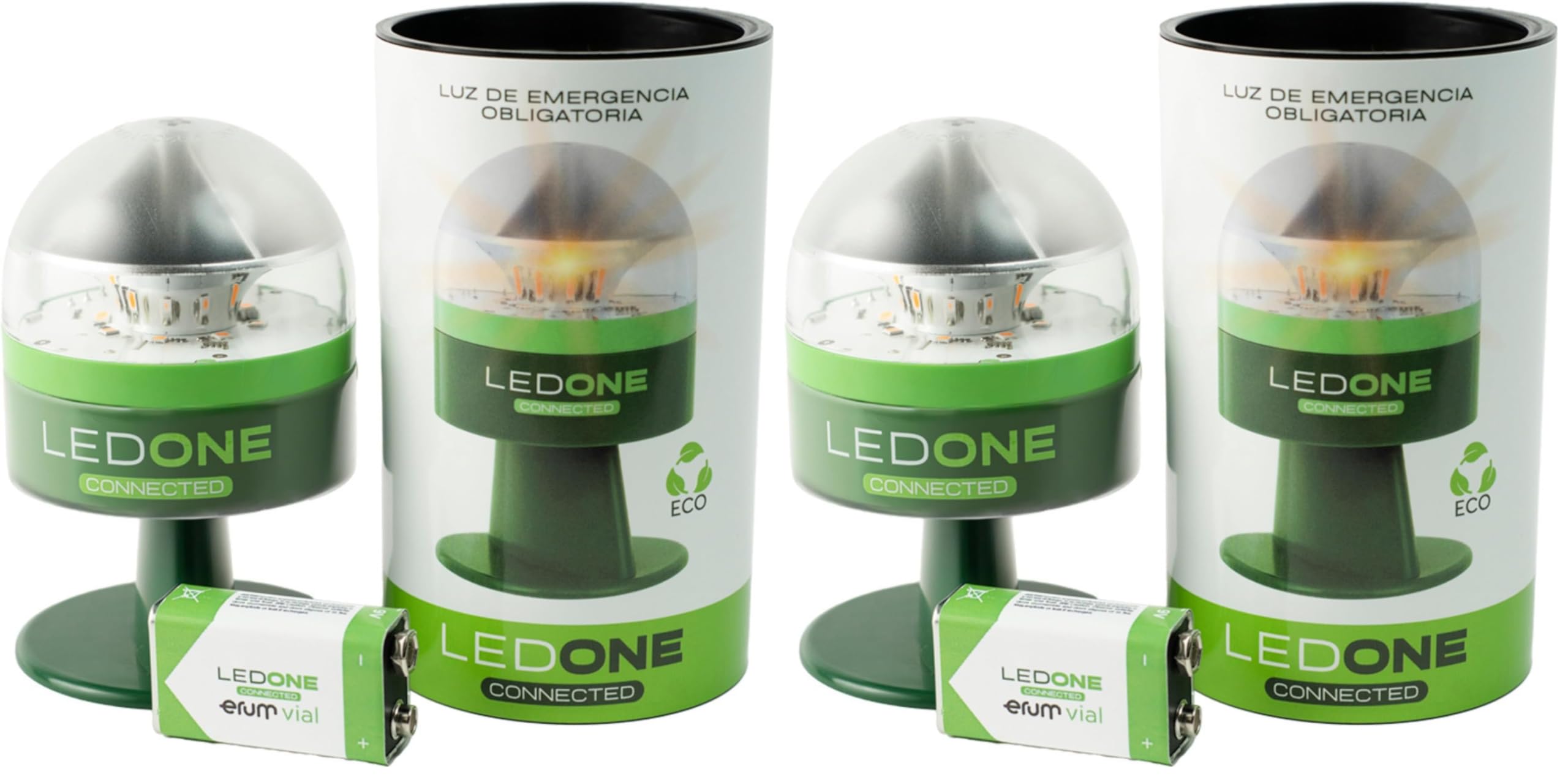 PF LED ONE LEDONE - Baliza v16 Homologada DGT con Geolocalizador, Luz Emergencia Coche V16 Homologado DGT - eSIM y Datos Hasta 2038, Visibilidad 1km 360º - Fabricada en España (Paquete de 2)