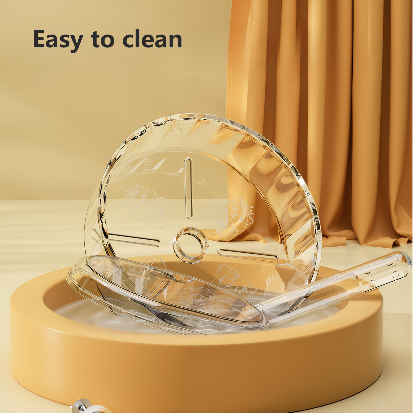 Silent Hamster Wheel – 9.5 Inch Syrian Hamster Running Wheel, Anti-Skid & Height Adjustable, Easy to Clean (9.5inch) - image 4