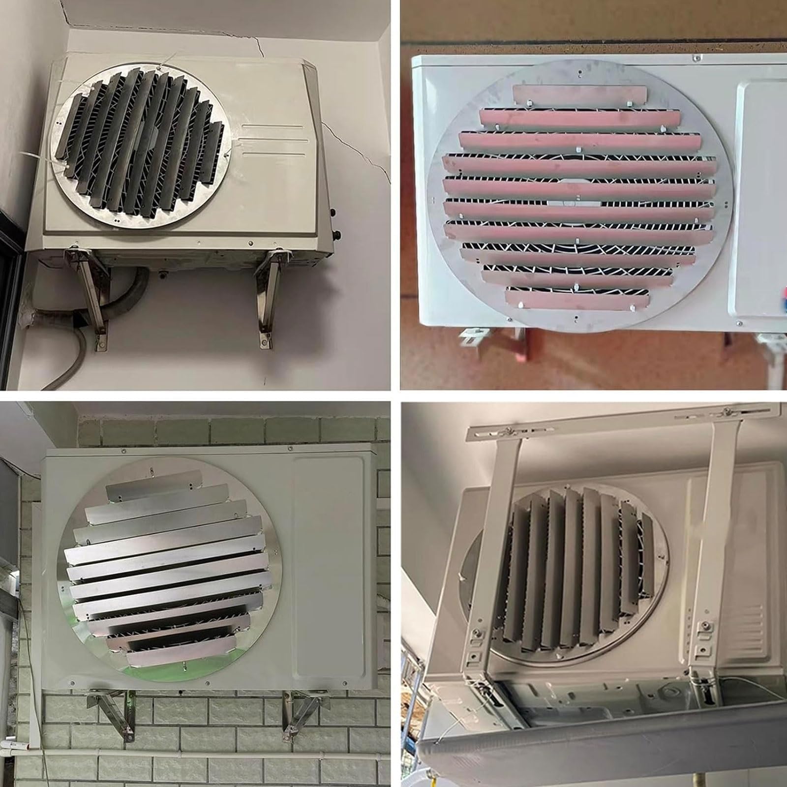 Deflettore d'aria in acciaio inox per unità esterna di condizionatore – Modello rotondo anti-soffiaggio per cambiare la direzione dell'aria (58 cm)