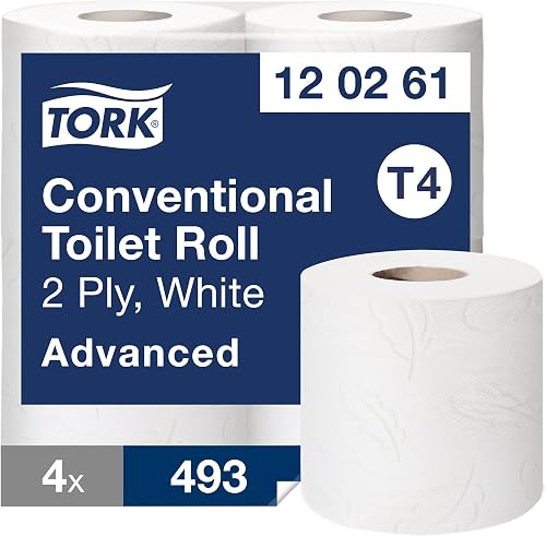 Tork Papier Toilette Rouleau traditionnel blanc T4, Advanced, 2 plis, 4 x 493 fe