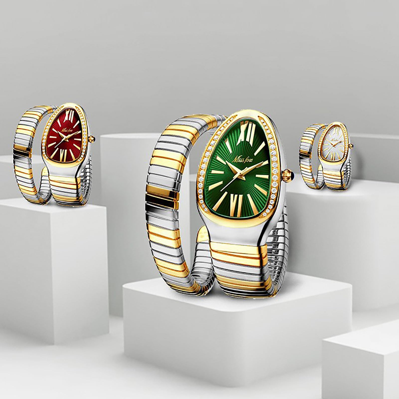 Relojes de serpiente para mujer, reloj de serpiente para mujer, reloj de serpiente plateado, diseño único, relojes para mujer con números romanos, día de San Valentín, día de la madre, Navidad