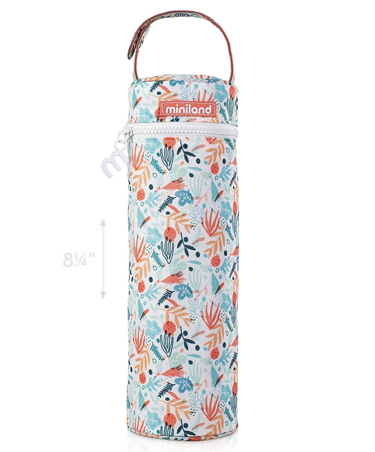 Miniland Thermibag 350 ml. Custodia isotermica con manico per appenderla e trasportarla facilmente. Ideale per biberon o termos. Collezione Mediterranean.