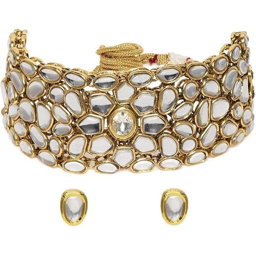 Kundan Bridal Choker Necklace Set with Earrings