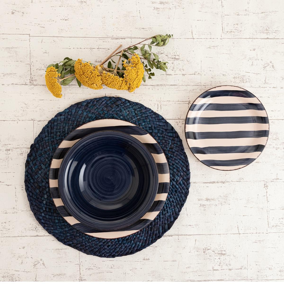Quid Singular Vajilla Cerámica azul navy 18 Piezas 6 personas