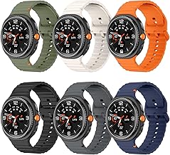 Pack of 6 Silicone Bands Compatible with Samsung Galaxy Watch 8 40 mm 44 mm/Galaxy Watch 8 Classic 46 mm (2025), Sport Replacement Bracelet for Women and Men.