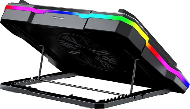 Classone GT100 Gaming Laptop Cooler 2200RPM, Rgb Illuminated, LED Display Notebook cooler stand
