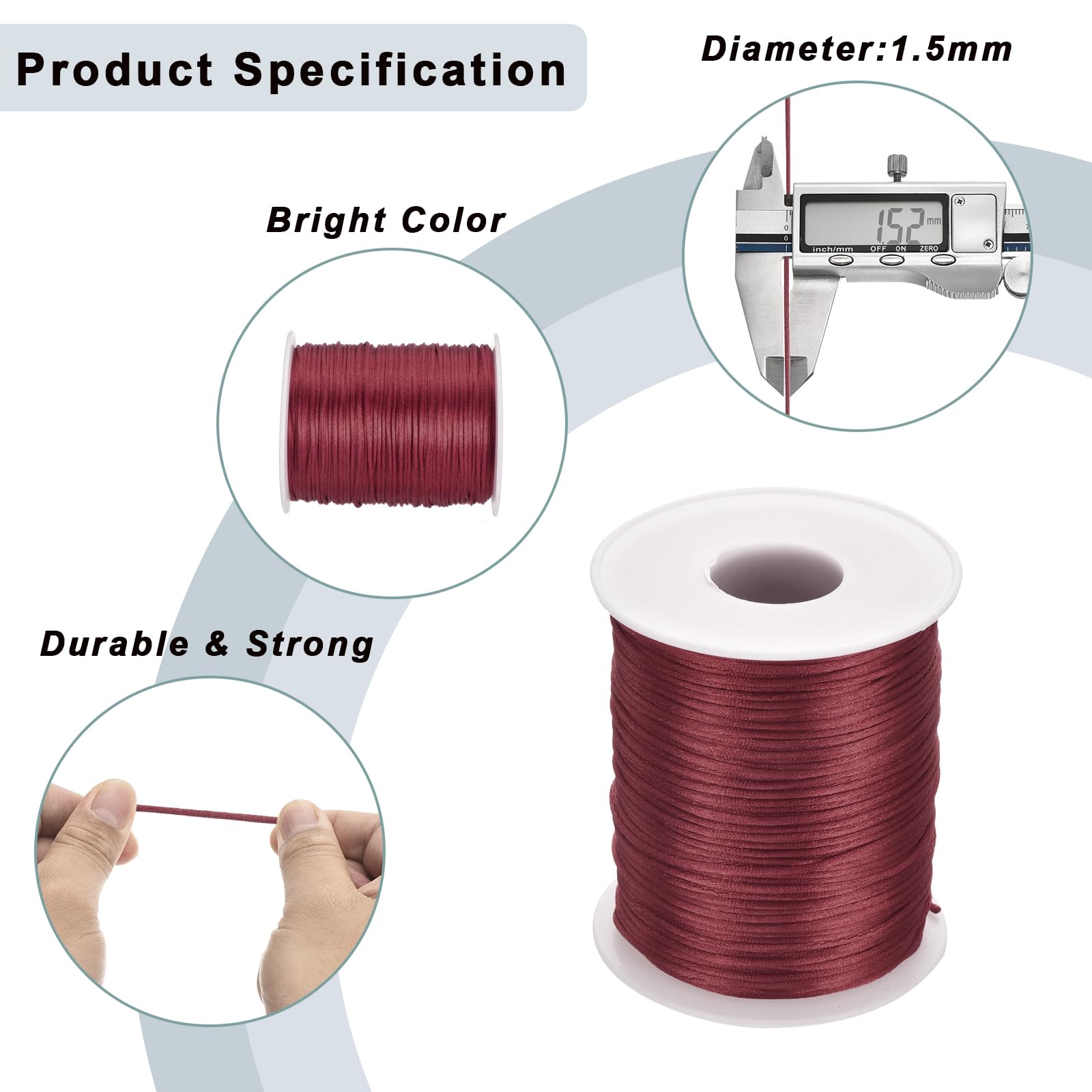 Rebower Nylon Satin Cord 1.5mm - Image 2