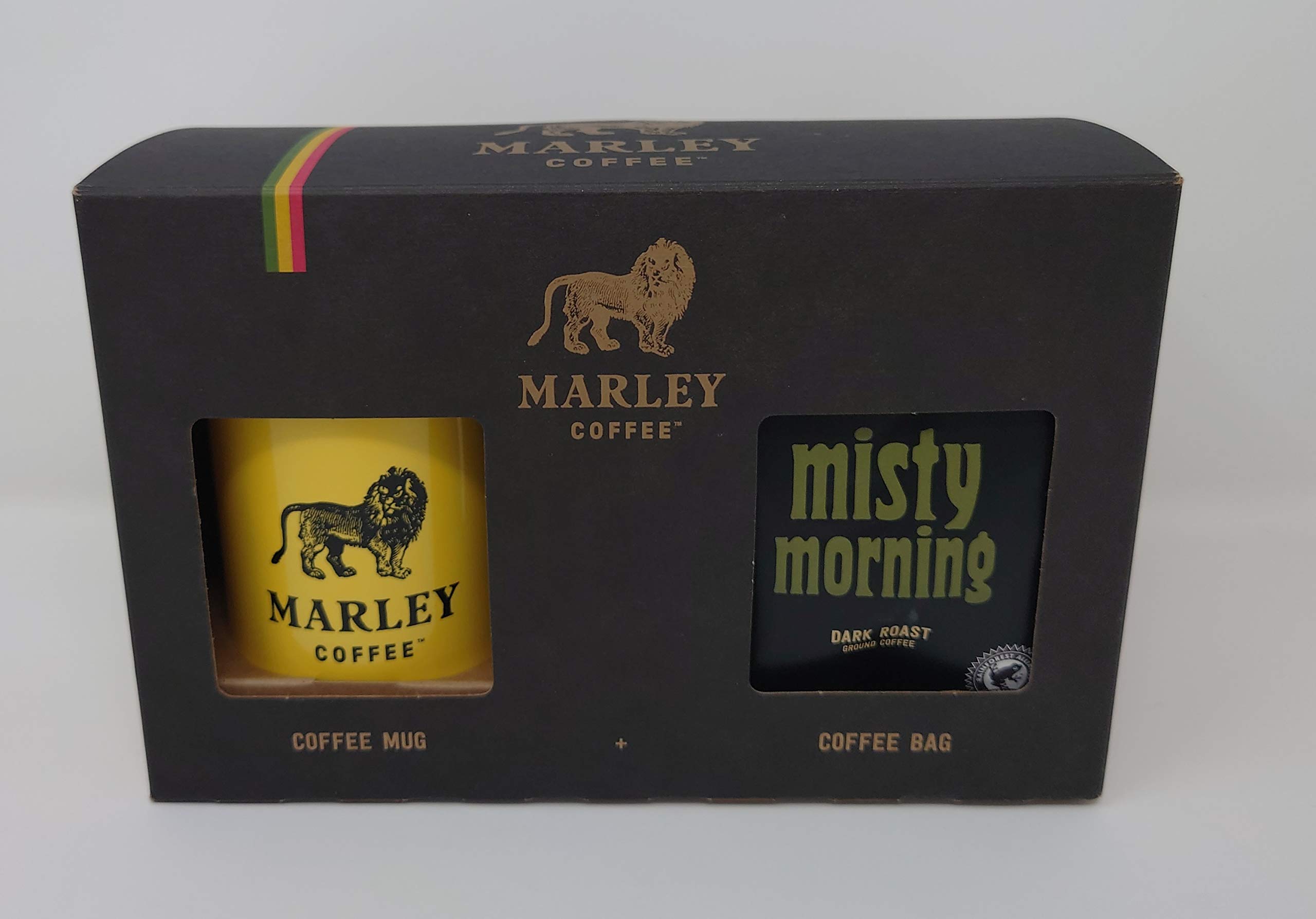 Gift Set, Misty Morning Ground Coffee & Marley Coffee Mug, 227g, Presentation Gift Box, From The Marley Family, Dark Roast Coffee