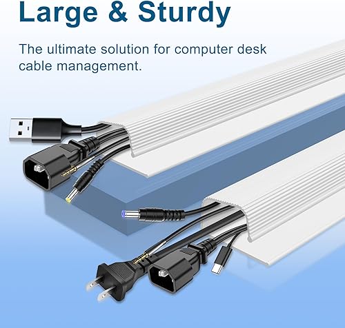 Miniatura 3 de Gestión de cables debajo del escritorio Canal J - Solución ordenada y fácil de organizar cables