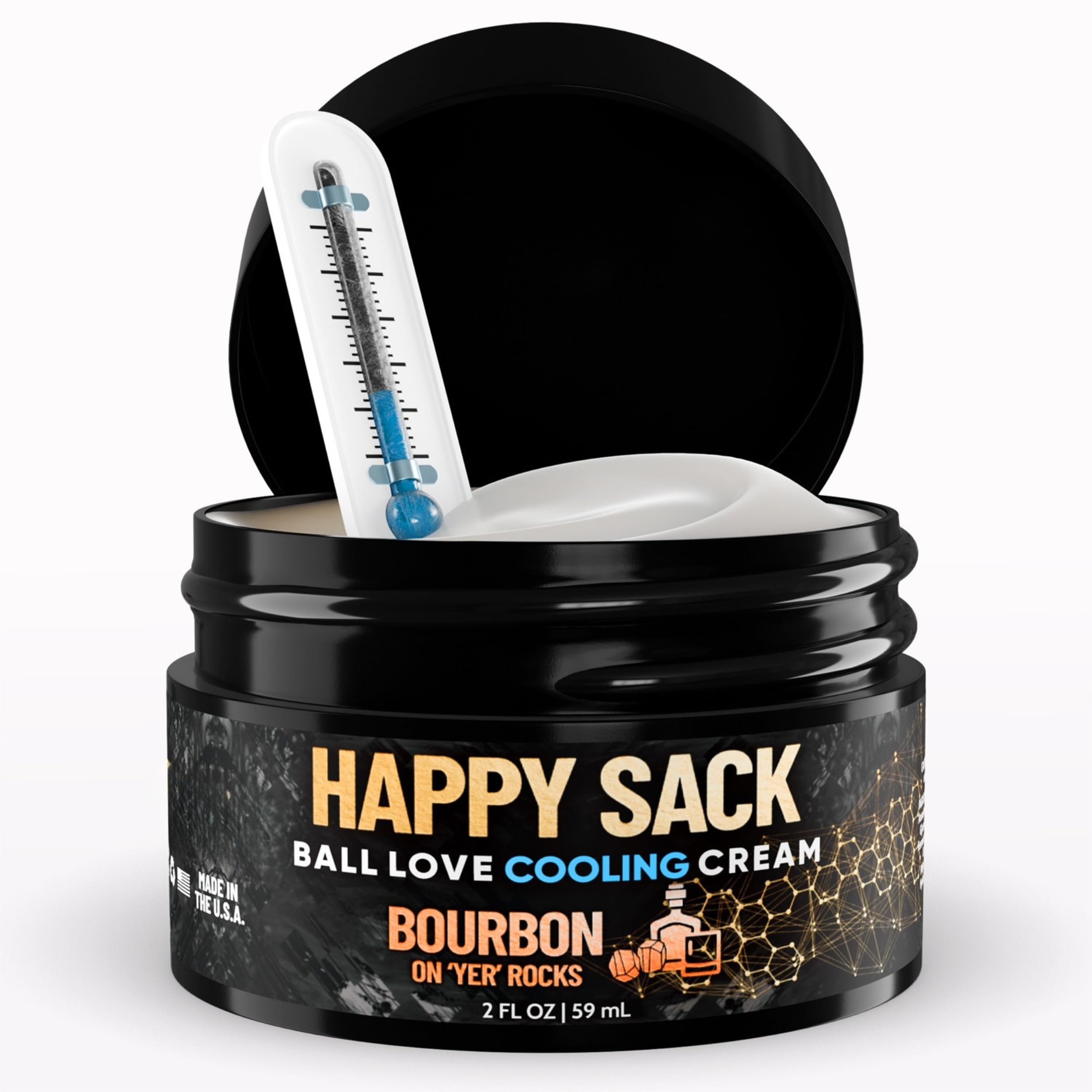 Derm Dude Happy Sack Ball Deodorant Comfort Cream for Men Anti-Chafing Sweat Defense Odor Control Aluminum-Free Deodorant Hygiene