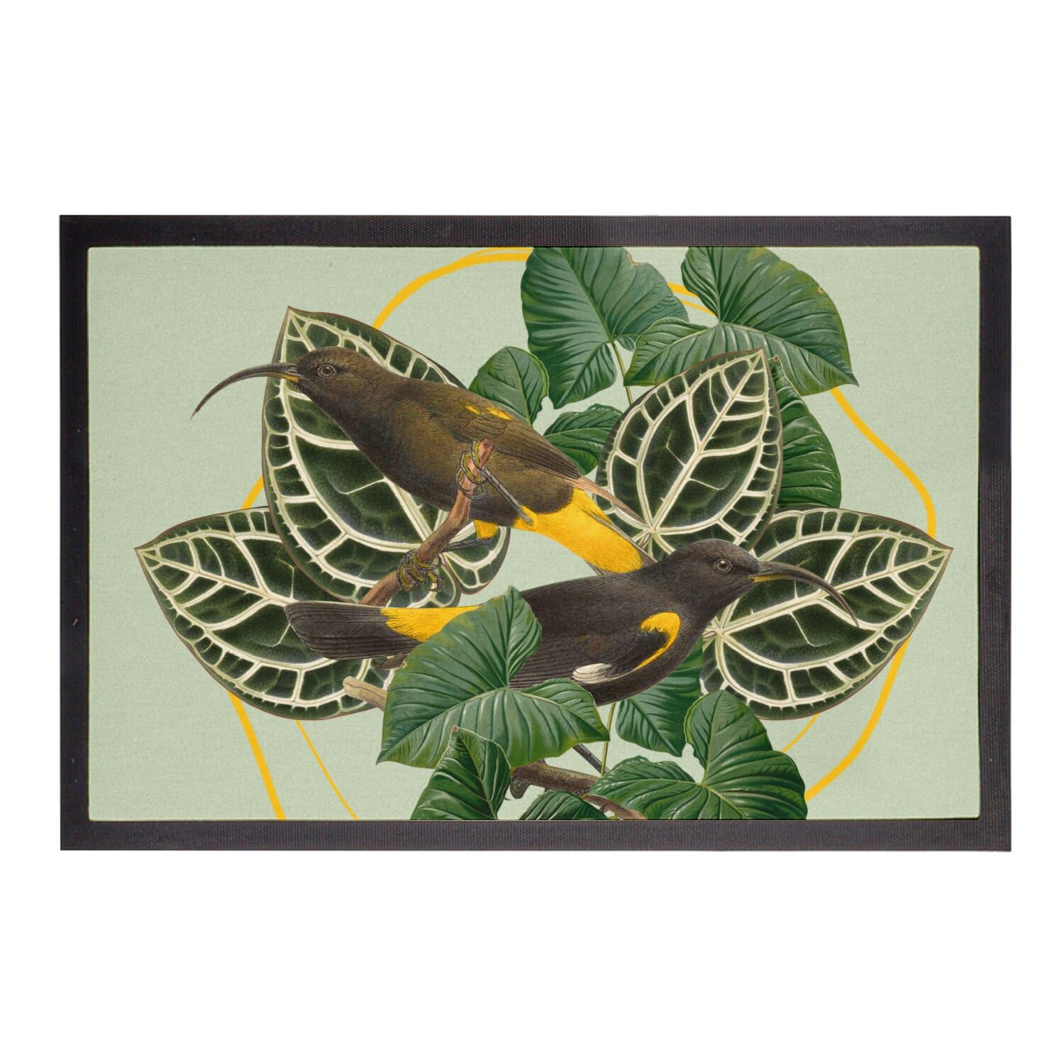 Paillasson Cyanerpe oiseau exotique 75x50cm pour une entrée jungle colorée