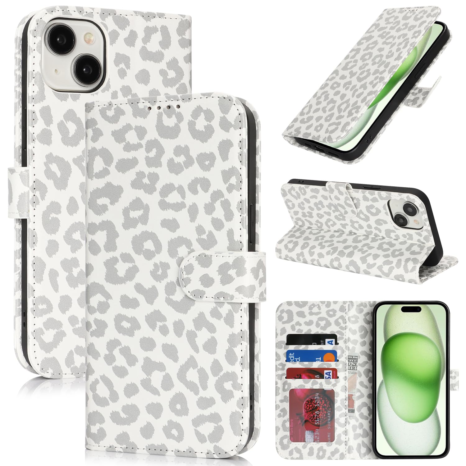 SunYoo for iPhone 15 Plus Case Wallet with Card Holder,for iPhone 14 Plus Wallet Case for Women Men,PU Leather Shockproof Magnetic Buckle Stand Flip