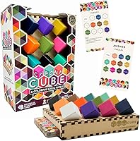 Vista 1 de Project Genius: Chroma Cube, un rompecabezas de lógica colorido, 12 bloques de madera coloridos, 25 tarjetas de Brainteaser, rompecabezas, gran
