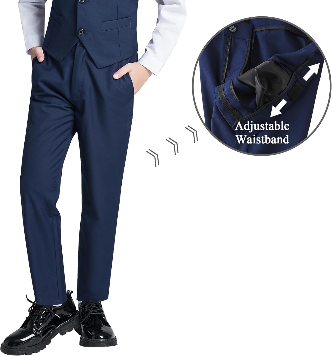 JPF Boys Formal Suits Slim Fit 5 Piece Kids Suit Jacket Pants Set with Dress Shirt and Tie for Wedding Prom - Image 6