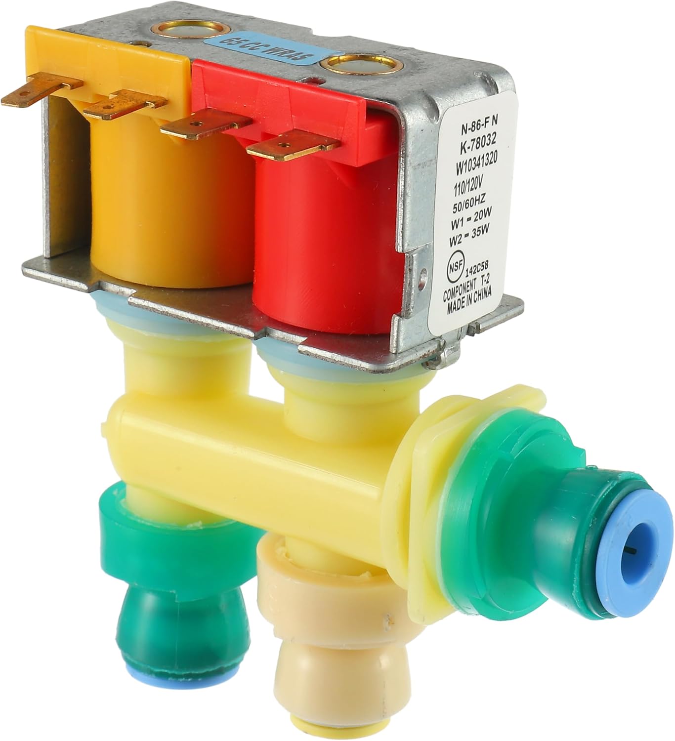 WPW10341320 W10341320 Refrigerator Water Inlet Valve Compatible with Whirlpool, kenmore, kitchen-aid, may-tag Refrigerator Replacement of AP6019939, PS11753250, EAP11753250