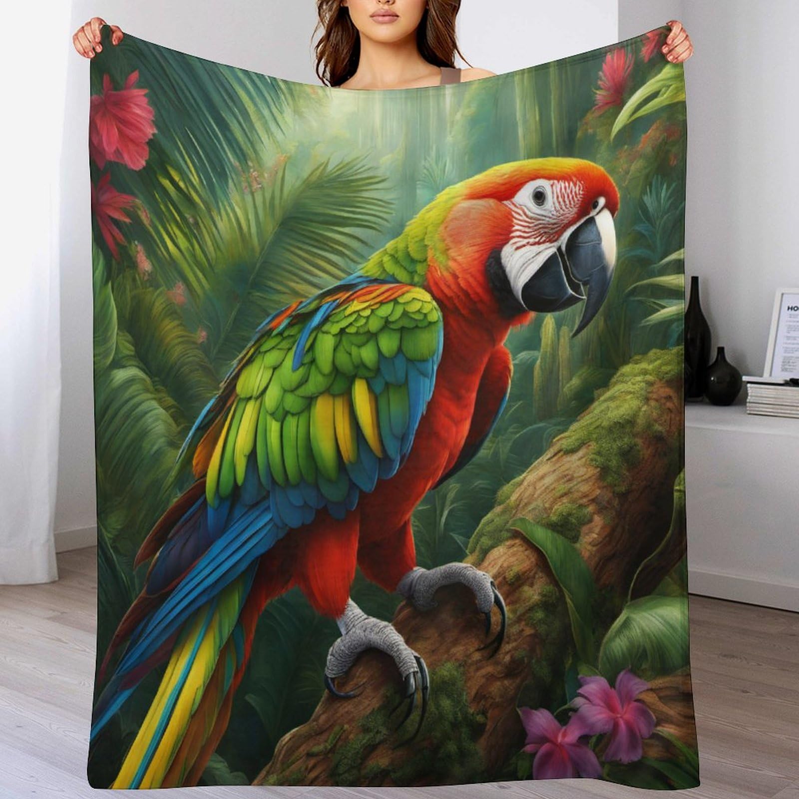 Couverture perroquet douce et chaude pour rechauffer vos nuits