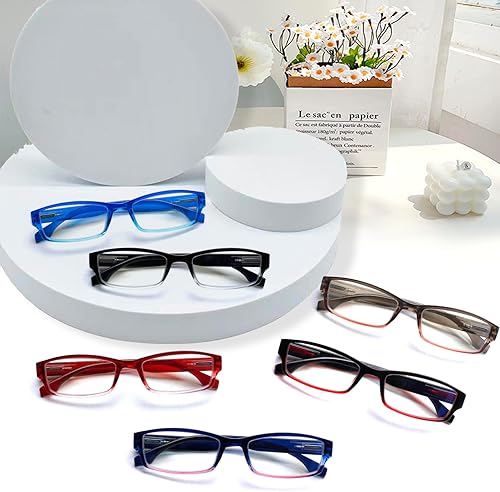 Vista 6 de NORPERWIS Paquete de 6 lentes de lectura para mujeres y hombres, lectores de luz azul, anteojos de computadora antirreflejos con bisagra de resorte