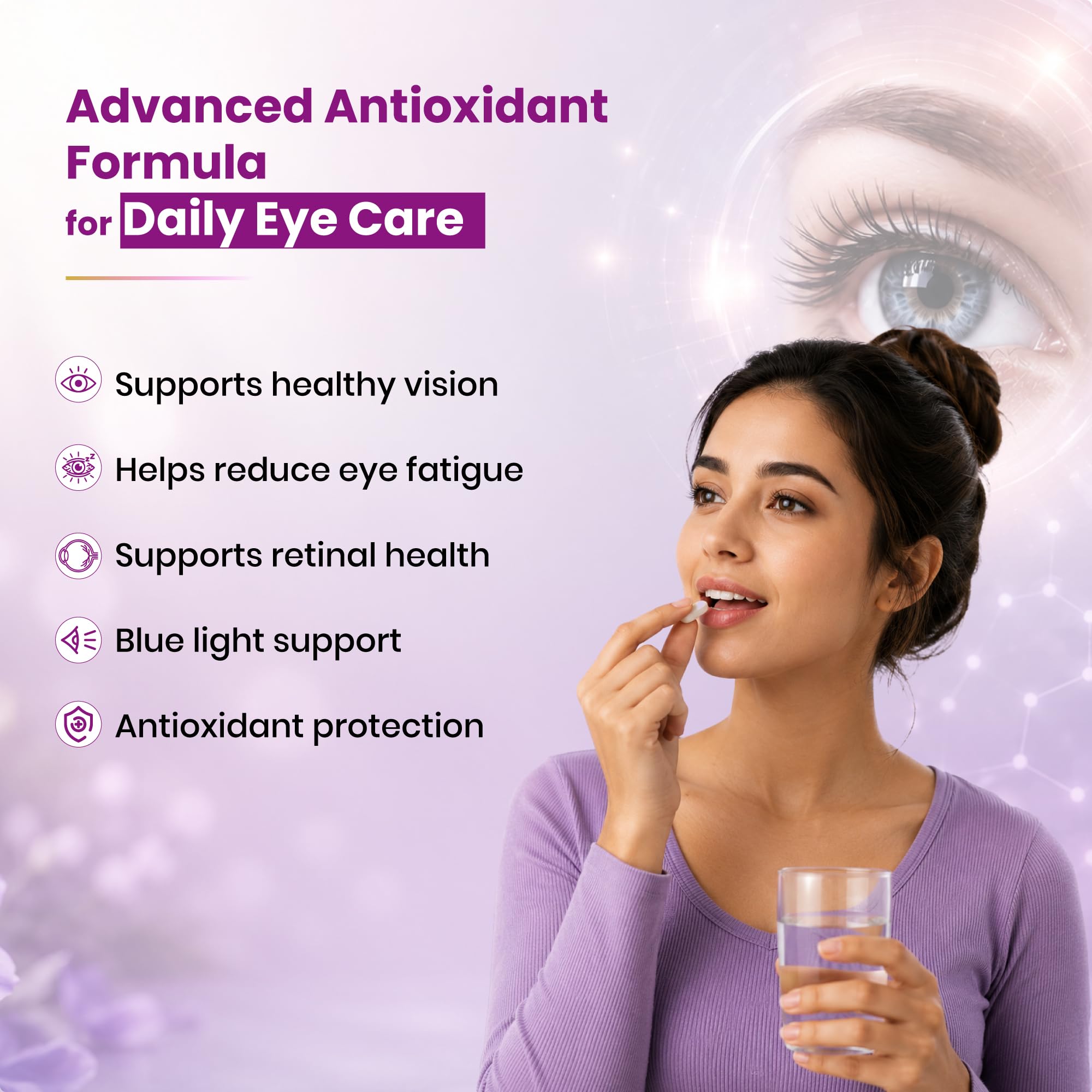 Eyecirque Eye Supplement Tablets | Eye Health Vitamins with Lutein & Zeaxanthin, Bilberry & Astaxanthin | Vision Support Supplement | Blue Light Protection | Multivitamin for Eyes (30 Tablets) 3